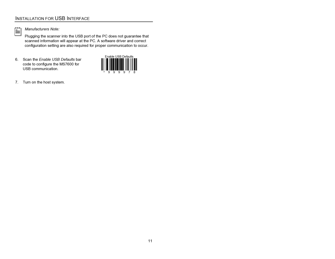 Metrologic Instruments MS7620 manual Manufacturers Note 