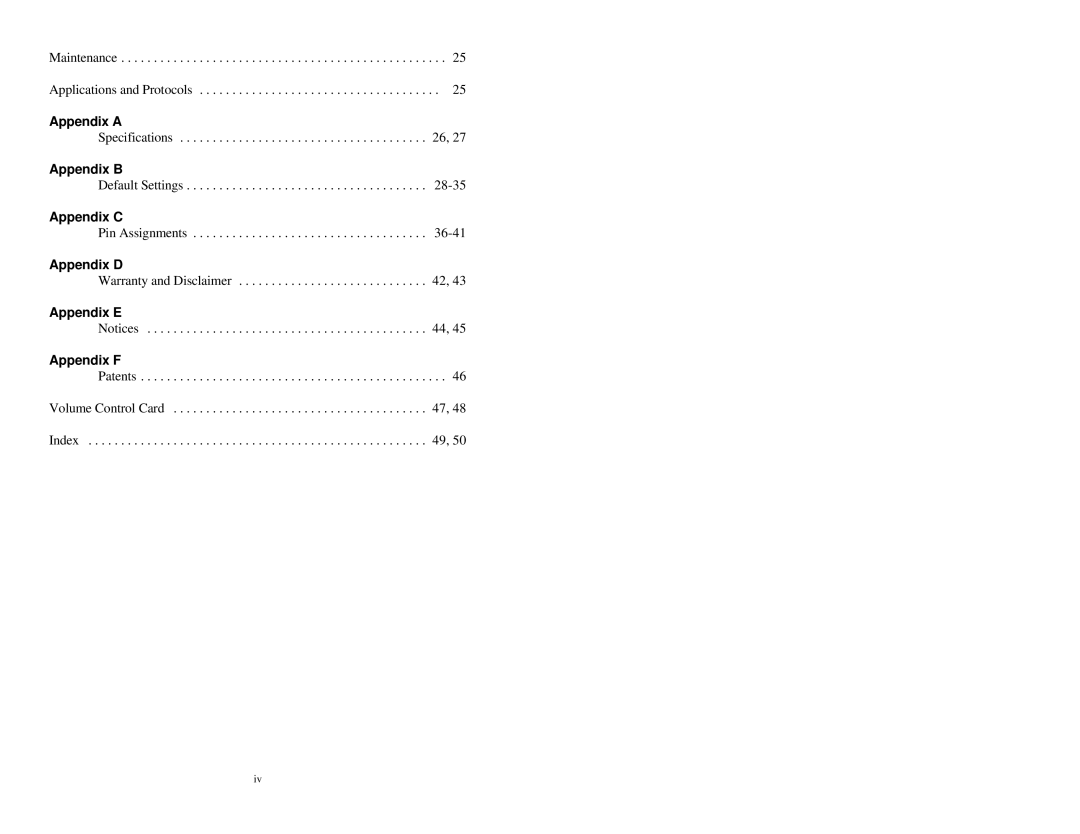 Metrologic Instruments MS860 manual Appendix a, Appendix B, Appendix C, Appendix D, Appendix E Appendix F 