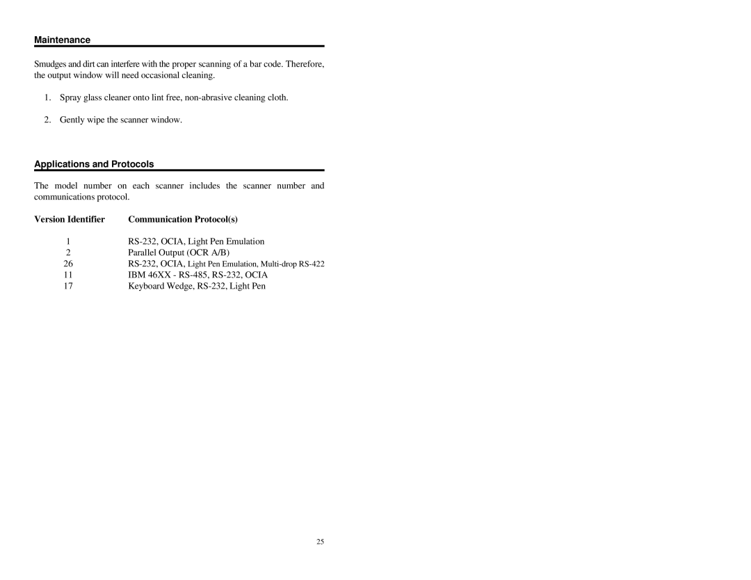 Metrologic Instruments MS860i manual Maintenance, Applications and Protocols 