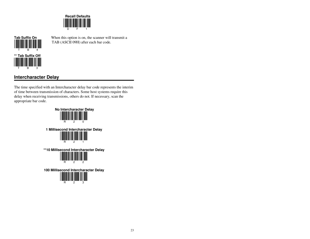 Metrologic Instruments MS951 manual TAB Ascii 09H after each bar code 