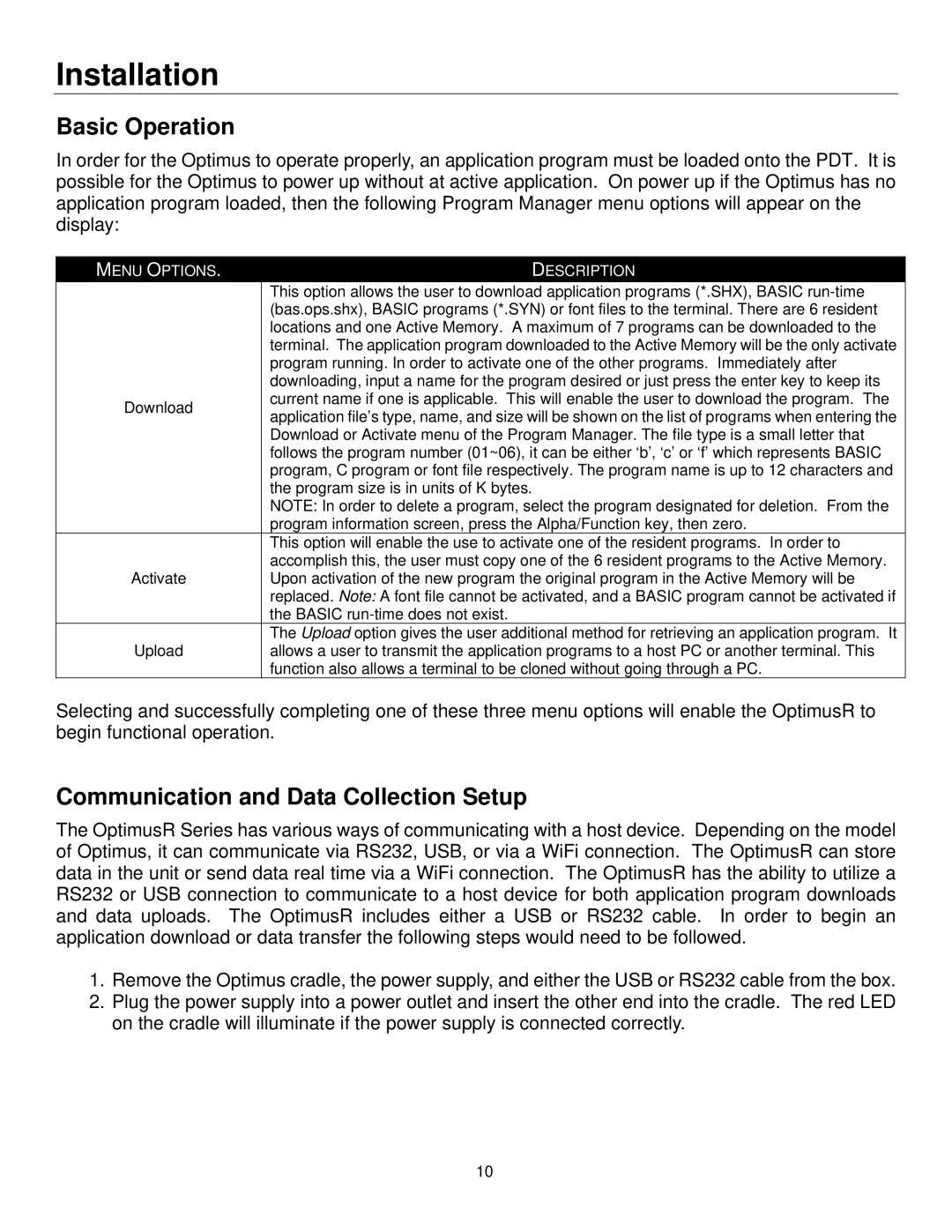 Metrologic Instruments SP5600 manual Basic Operation, Communication and Data Collection Setup 