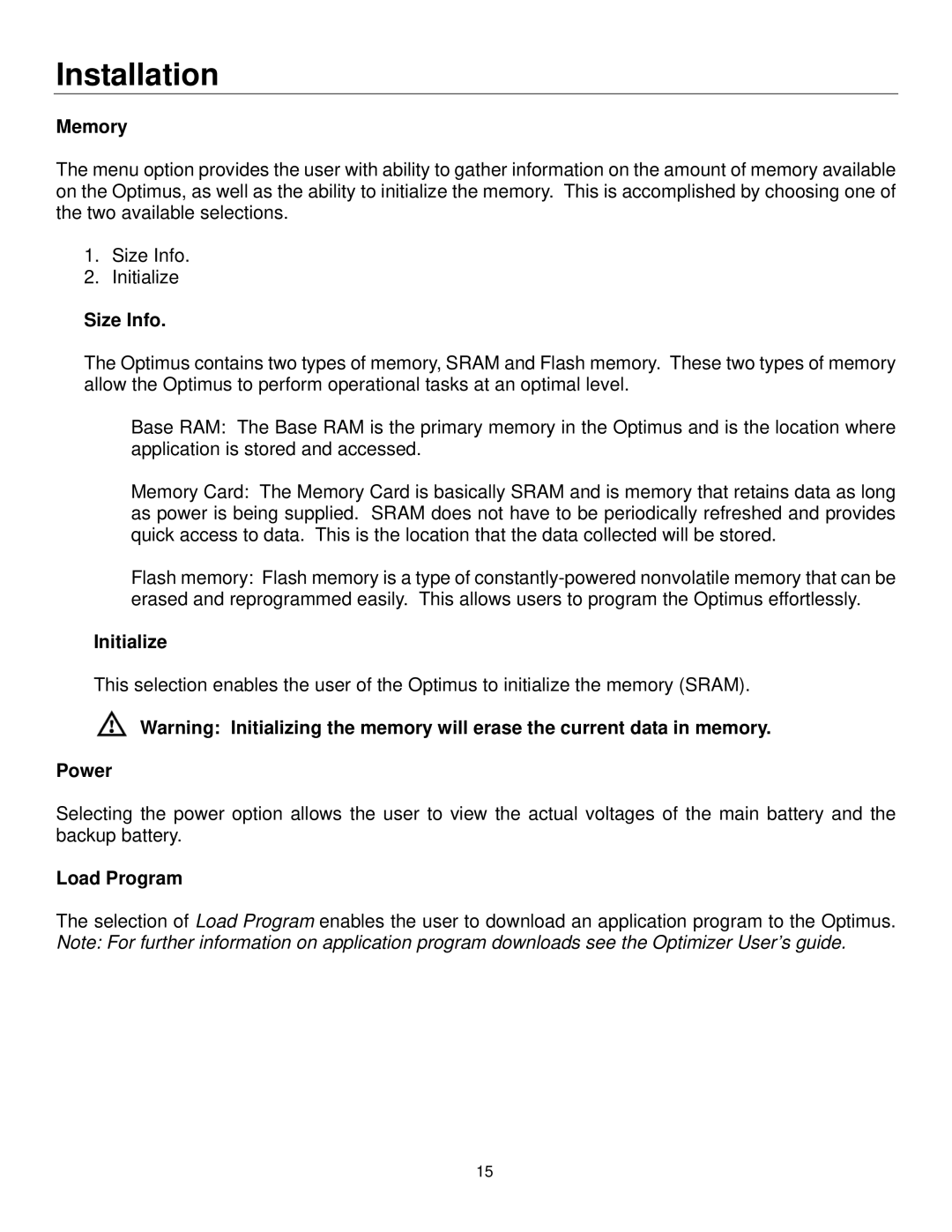 Metrologic Instruments SP5600 manual Size Info, Initialize 