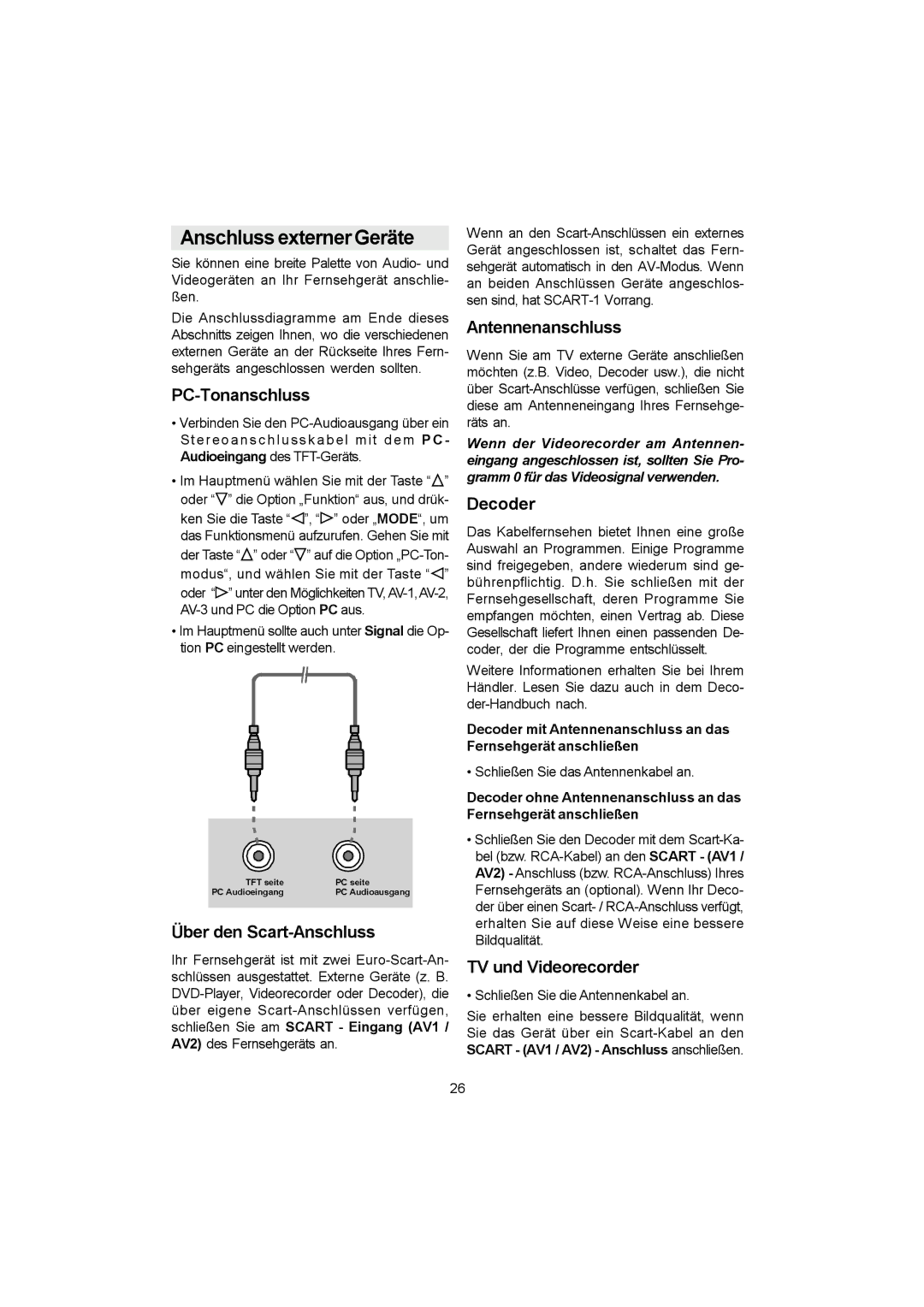 Metz 20 TK 51 operating instructions Anschluss externer Geräte 