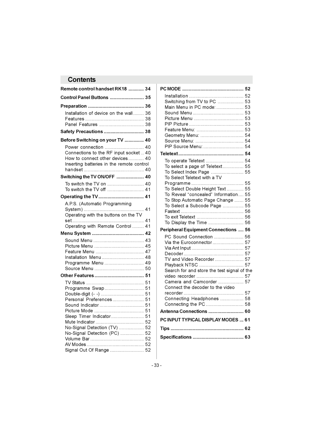 Metz 20 TK 51 operating instructions Contents 