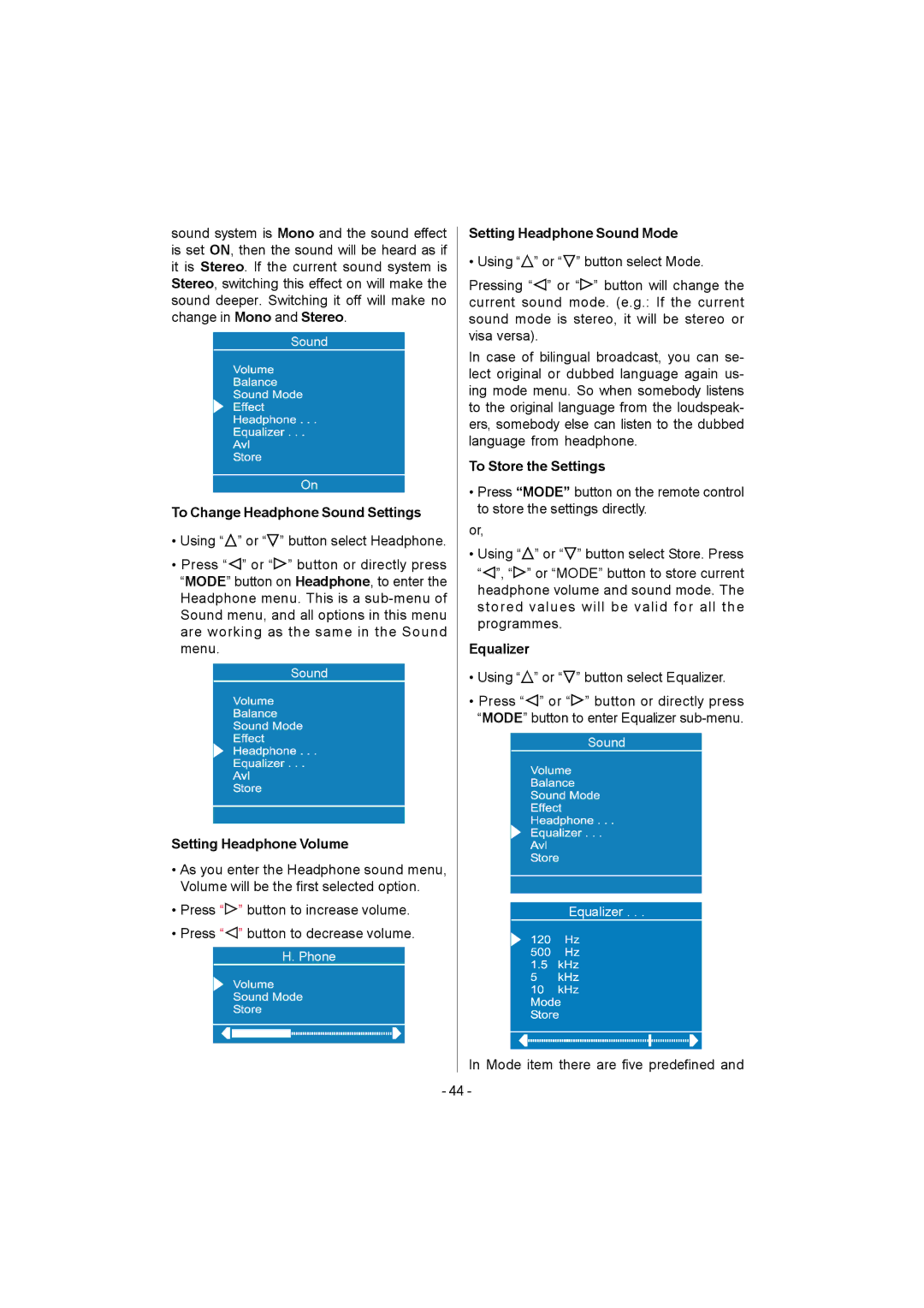 Metz 20 TK 51 operating instructions Mode item there are five predefined 