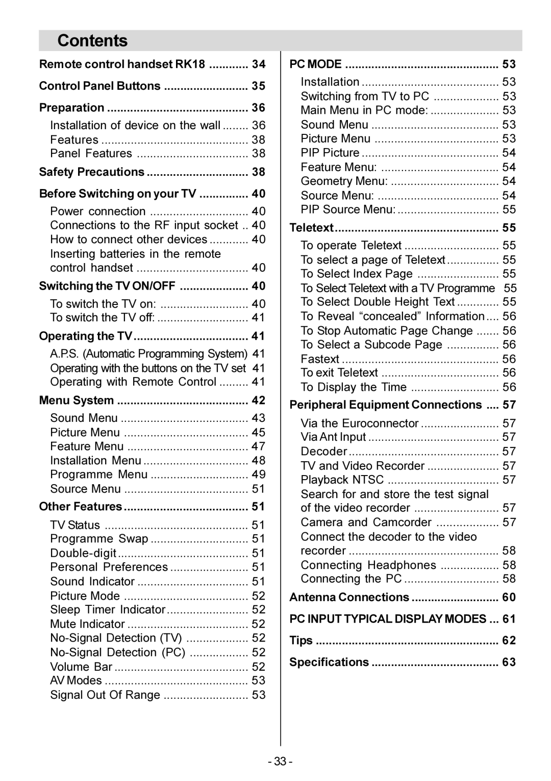 Metz 20 TM 52 operating instructions Contents 