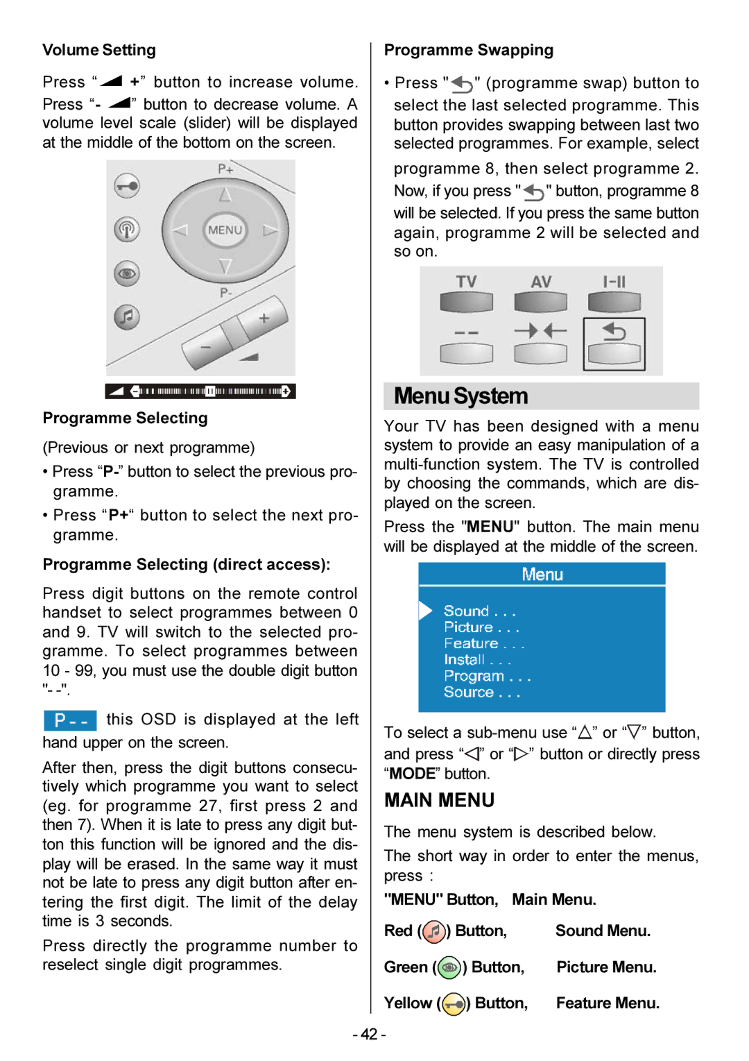 Metz 20 TM 52 operating instructions MenuSystem 