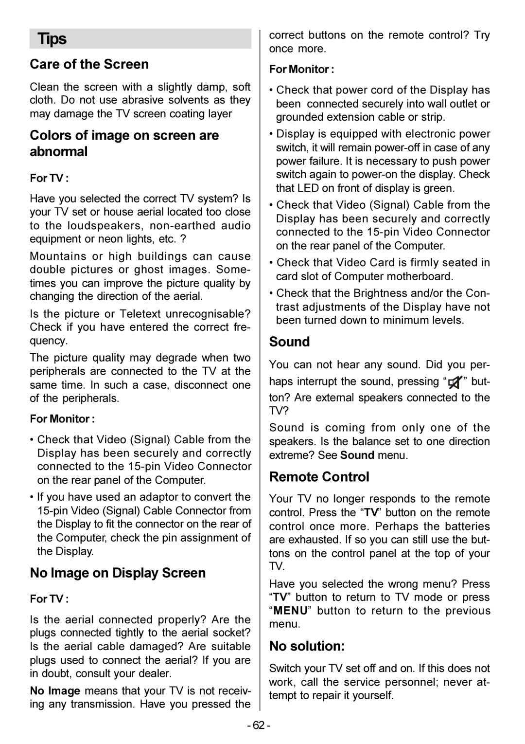 Metz 20 TM 52 operating instructions Tips 