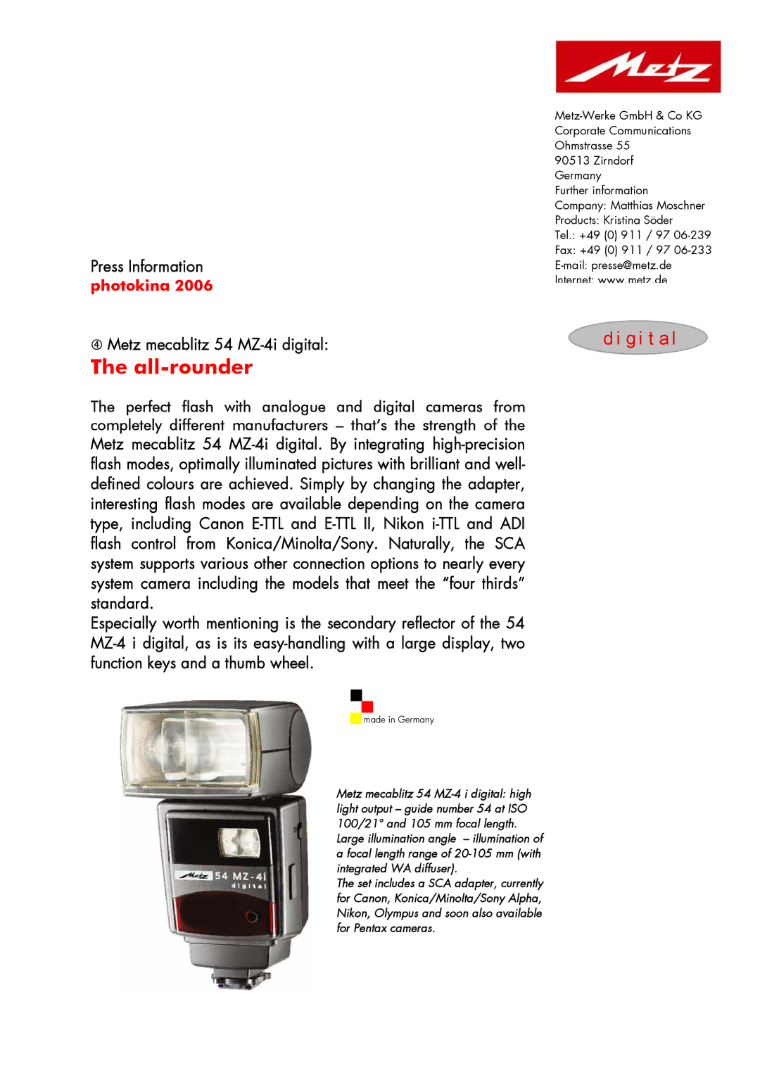 Metz 2006 manual All-rounder 