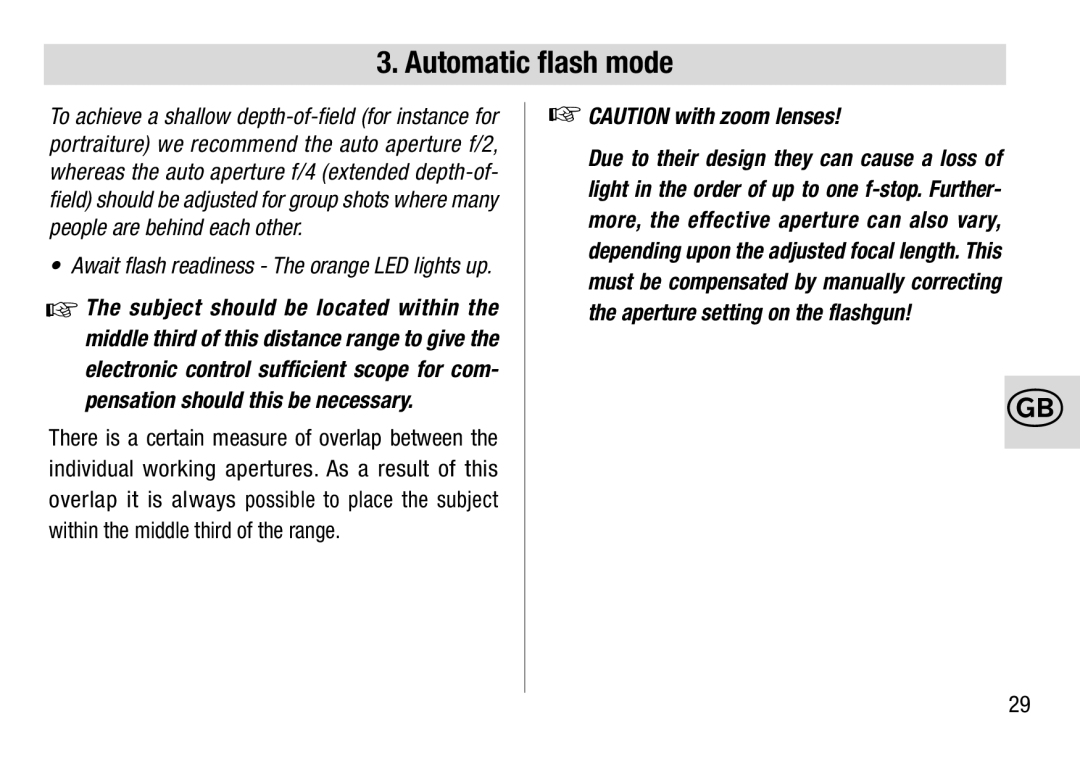 Metz 28 C-2 operating instructions Await flash readiness The orange LED lights up 