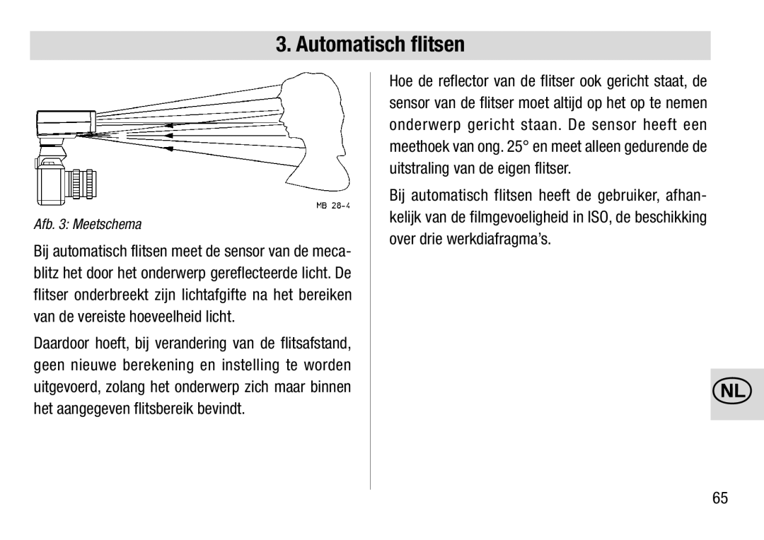 Metz 28 C-2 operating instructions Automatisch flitsen, Afb Meetschema 