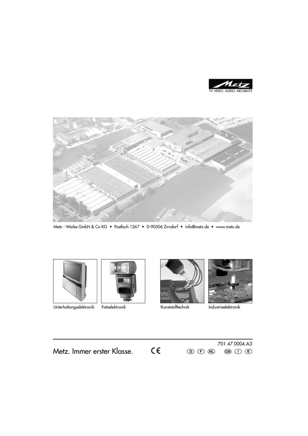 Metz 34 CS-2 701 47 0004.A3, Unterhaltungselektronik Fotoelektronik Kunststofftechnik, Industrieelektronik 