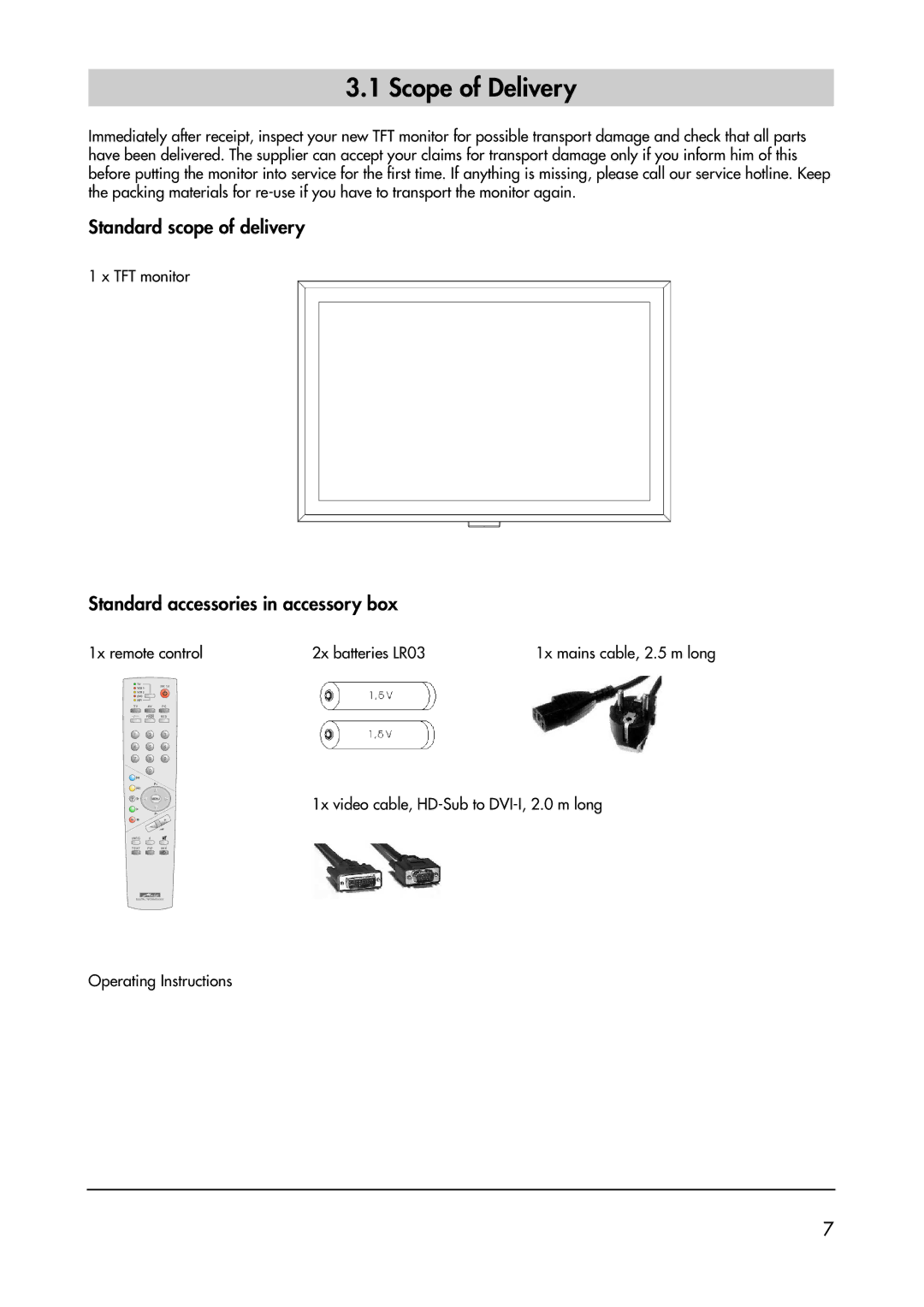 Metz 40 TK 81 manual Scope of Delivery, Standard scope of delivery, Standard accessories in accessory box 