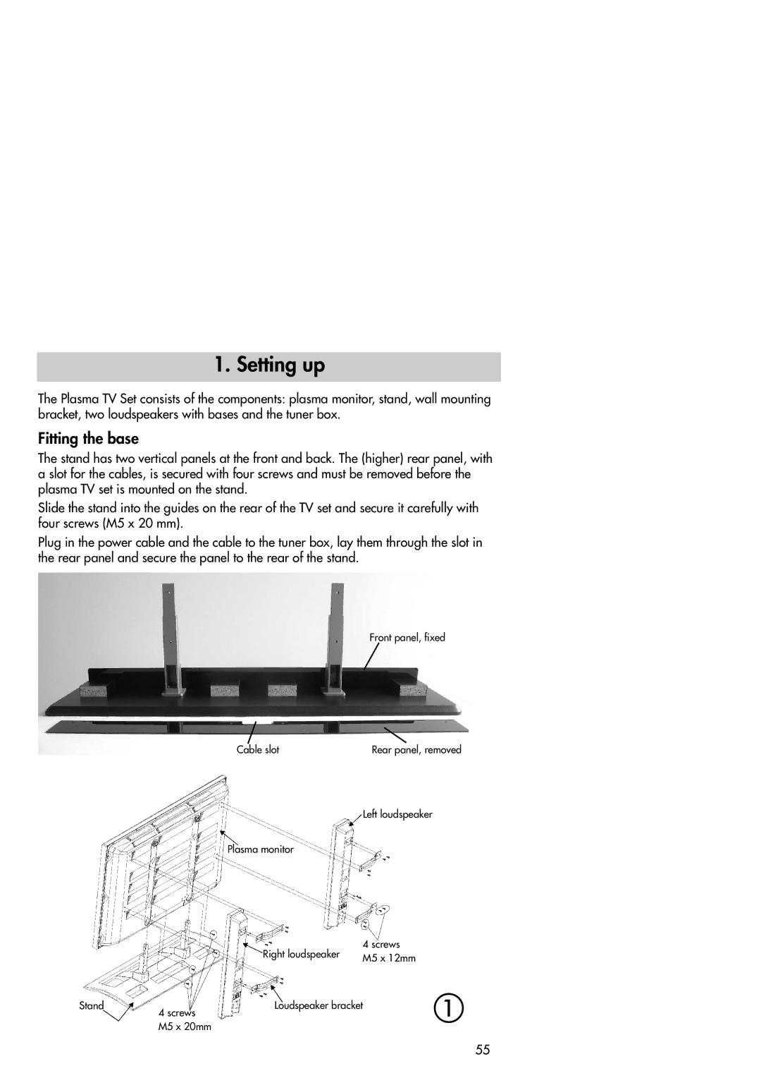 Metz 42TM92 operating instructions Setting up, Fitting the base 