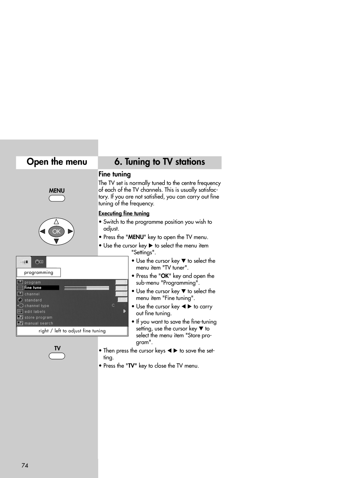 Metz 42TM92 operating instructions Fine tuning 