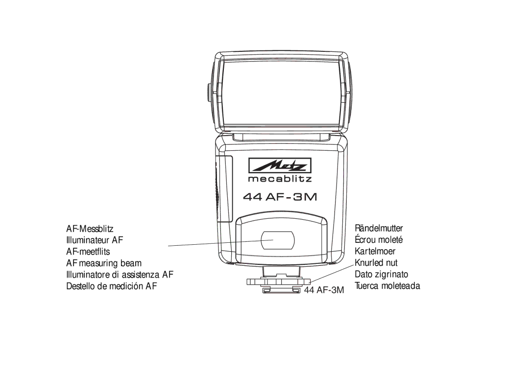 Metz 44 AF-3M instruction manual Tuerca moleteada 