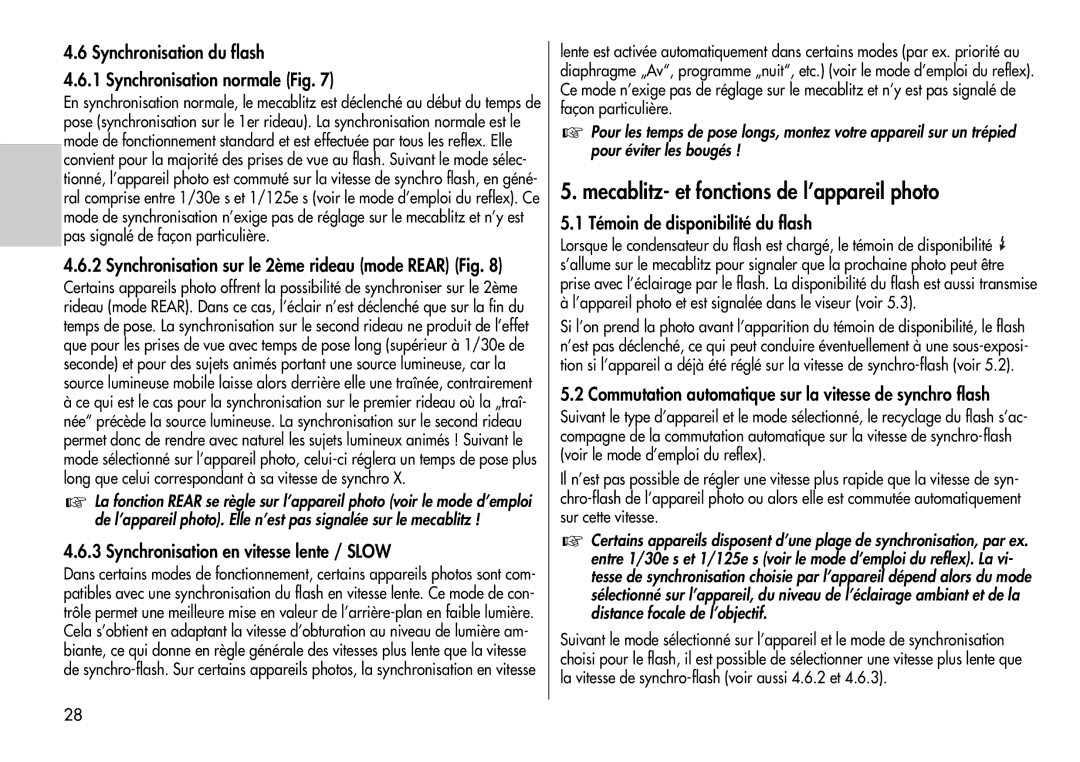 Metz 44 AF-3M instruction manual Mecablitz- et fonctions de l’appareil photo 