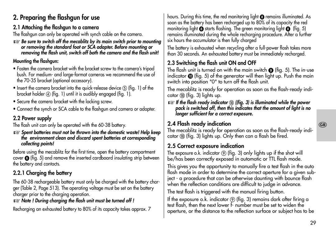 Metz 60 CT-1 instruction manual Preparing the flashgun for use 