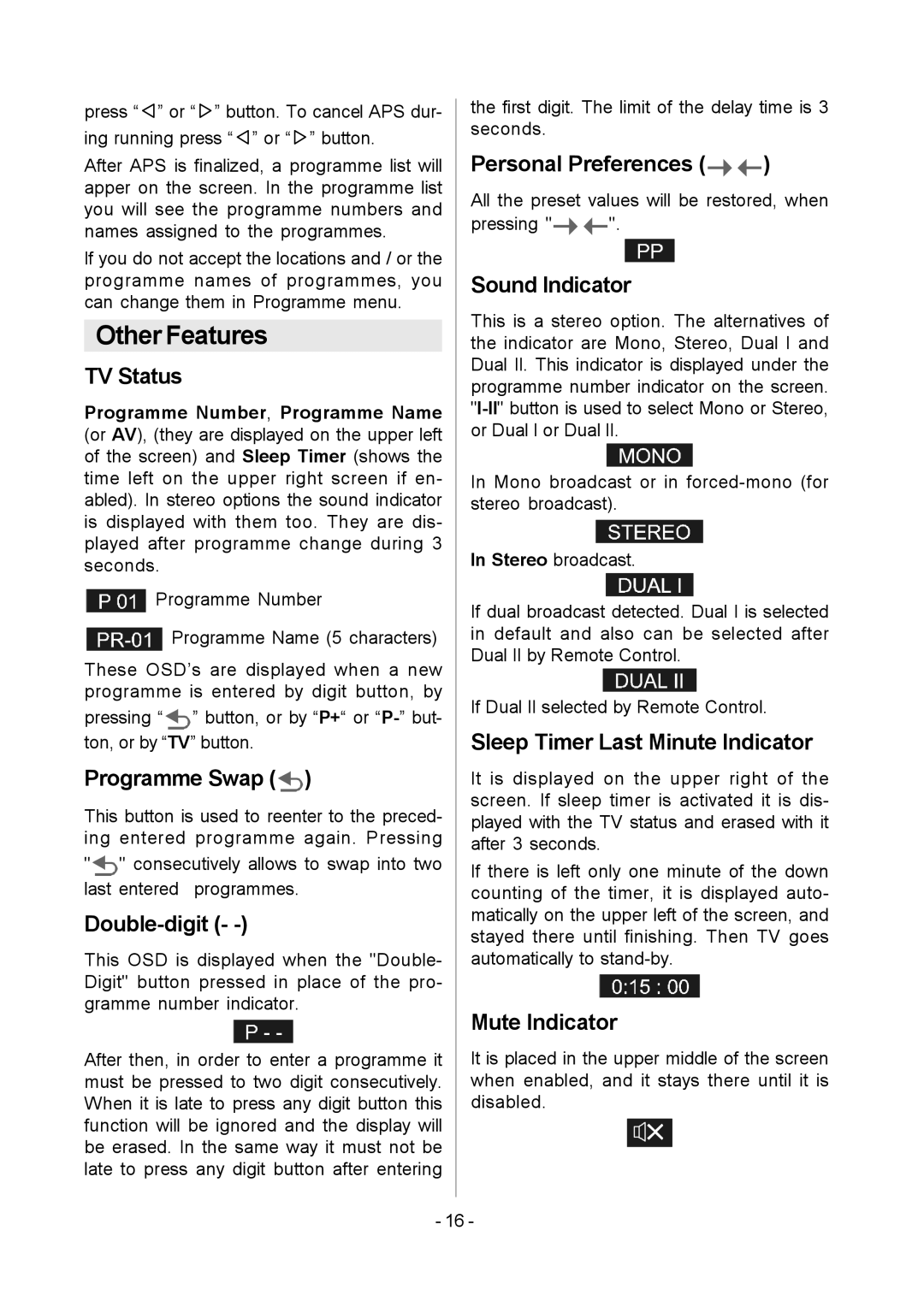 Metz MF 55TK36 operating instructions Other Features 