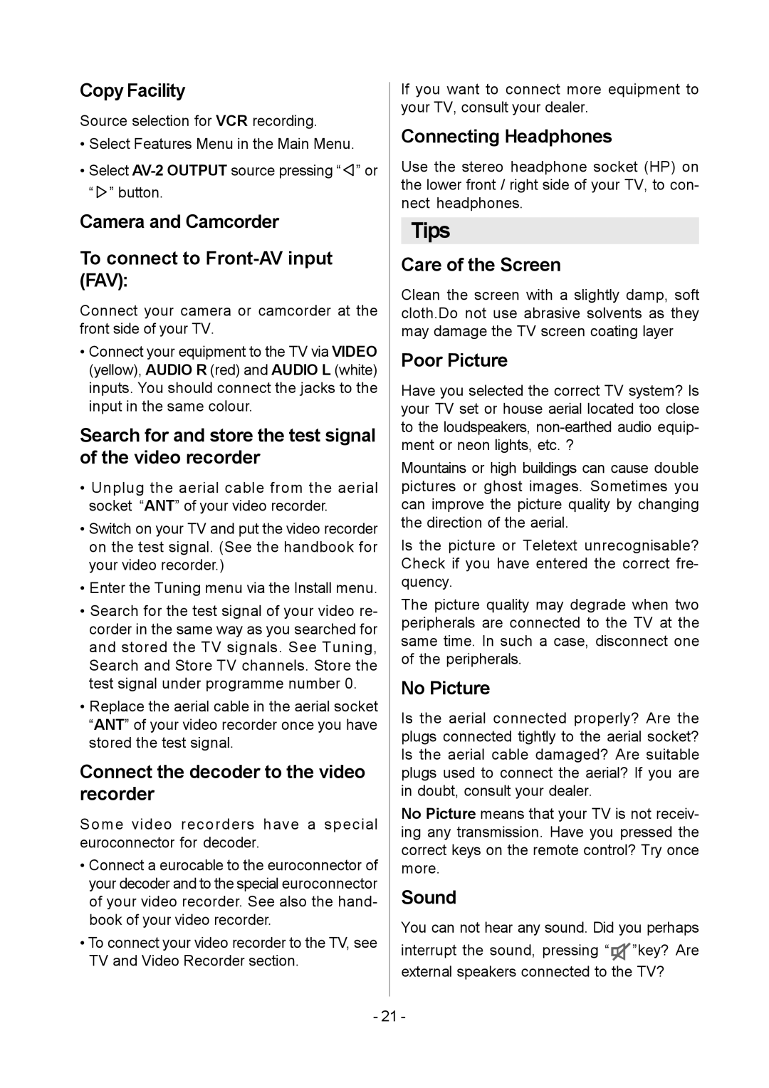 Metz MF 55TK36 operating instructions Tips 