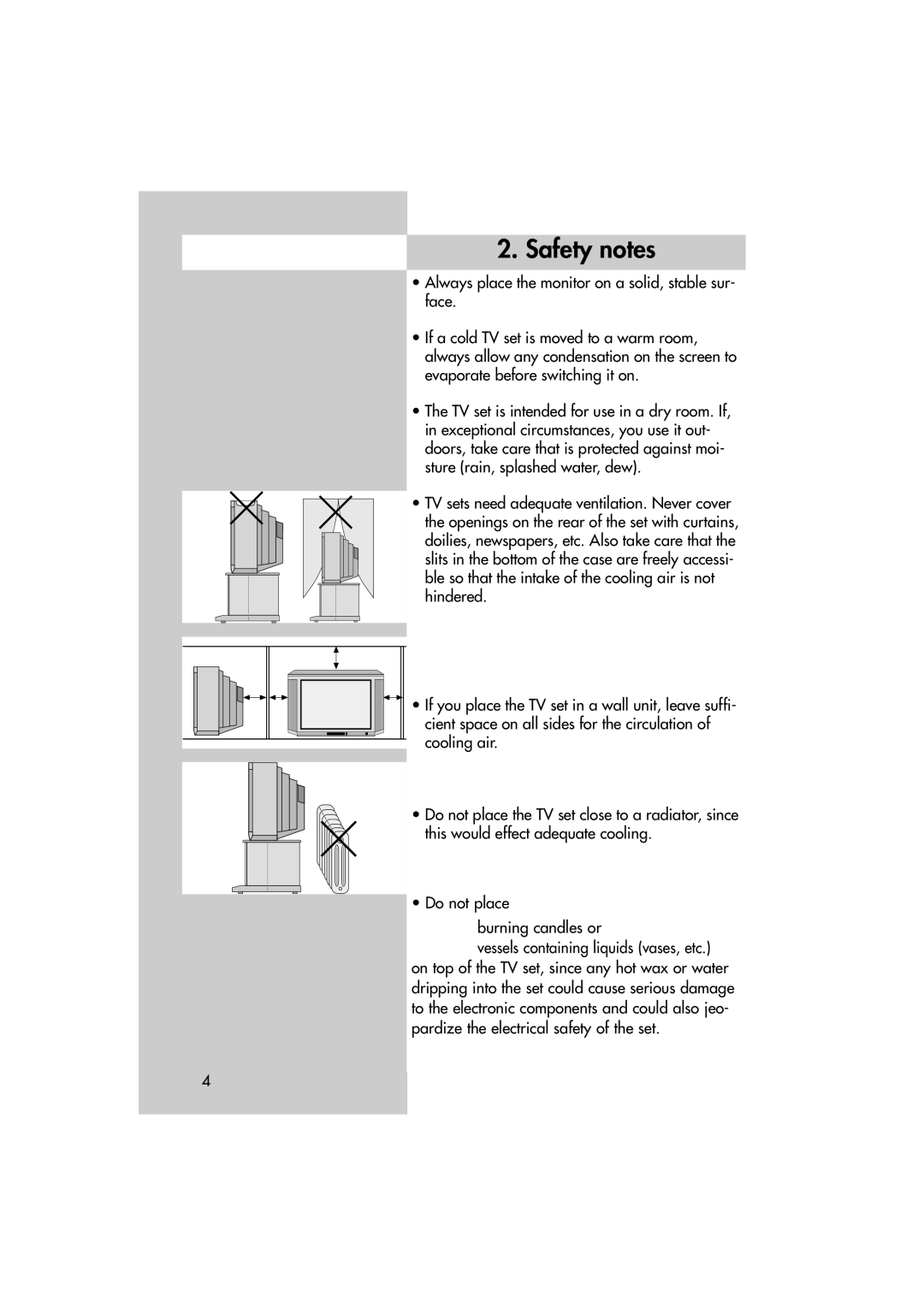 Metz MF 72TL68, MF 82TL95 manual Safety notes 