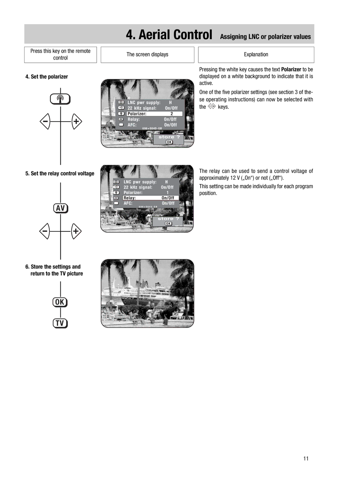 Metz 082 NB, NB 1018, 1014 083, 081, NB 1010 operating instructions Set the polarizer, Set the relay control voltage 