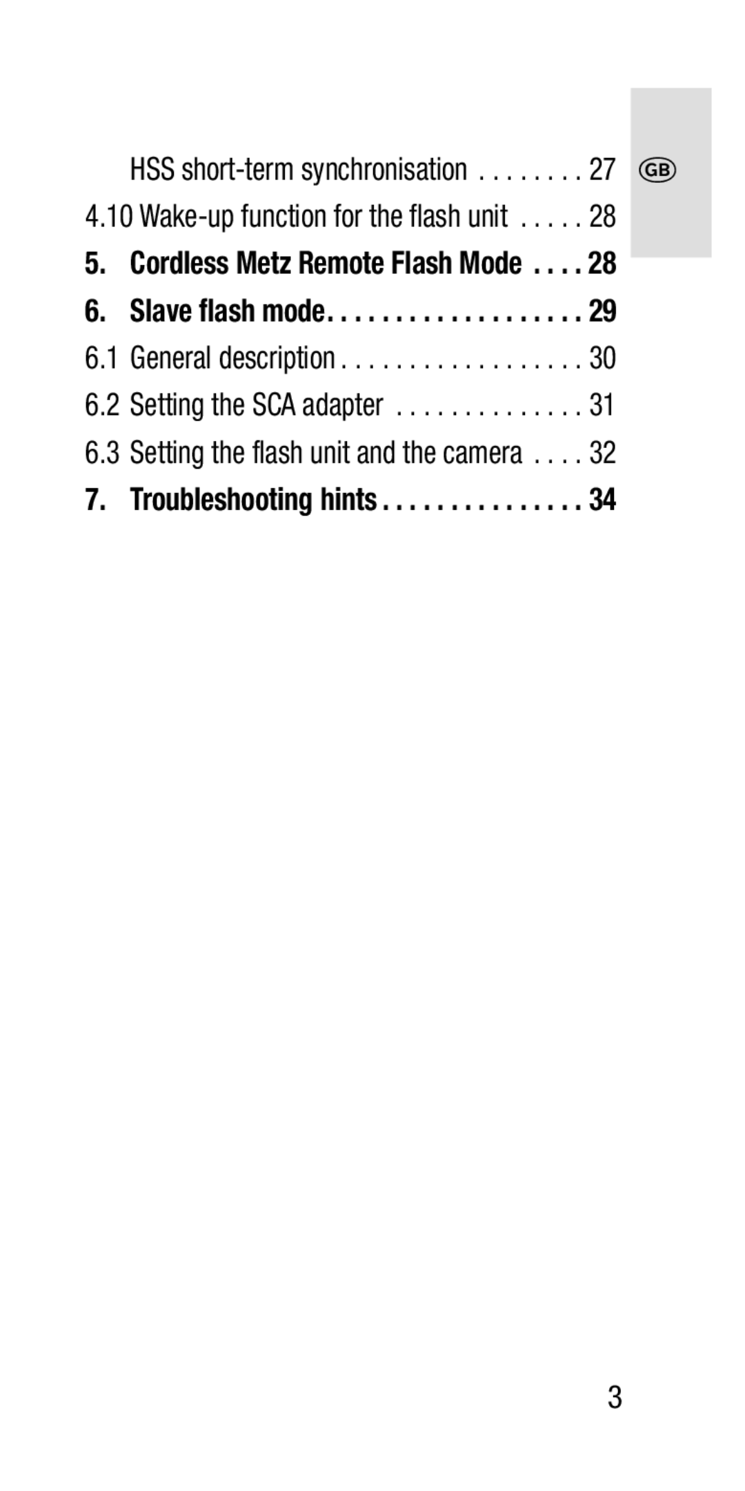 Metz SCA 3202-M manual Cordless Metz Remote Flash Mode 