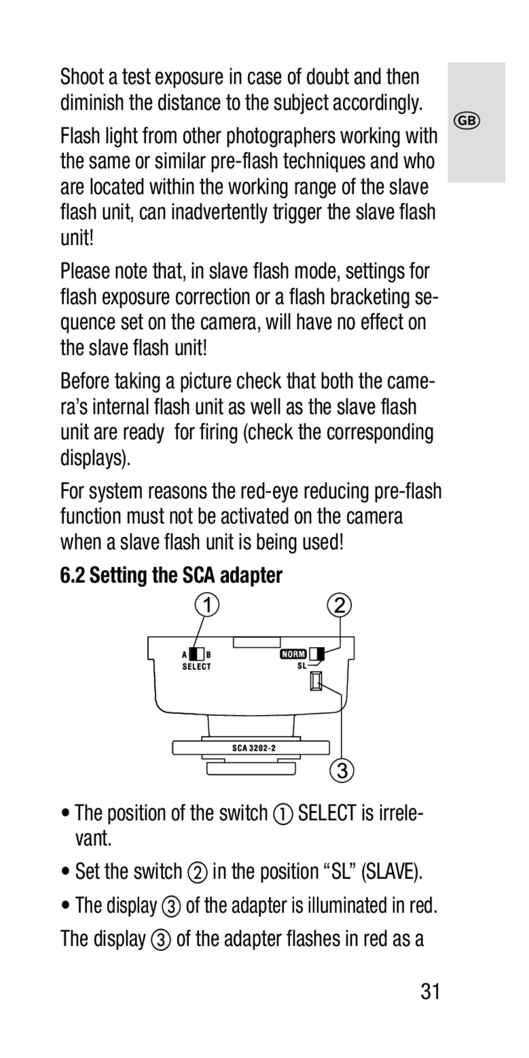 Metz SCA 3202-M manual Setting the SCA adapter, Vant, Display 