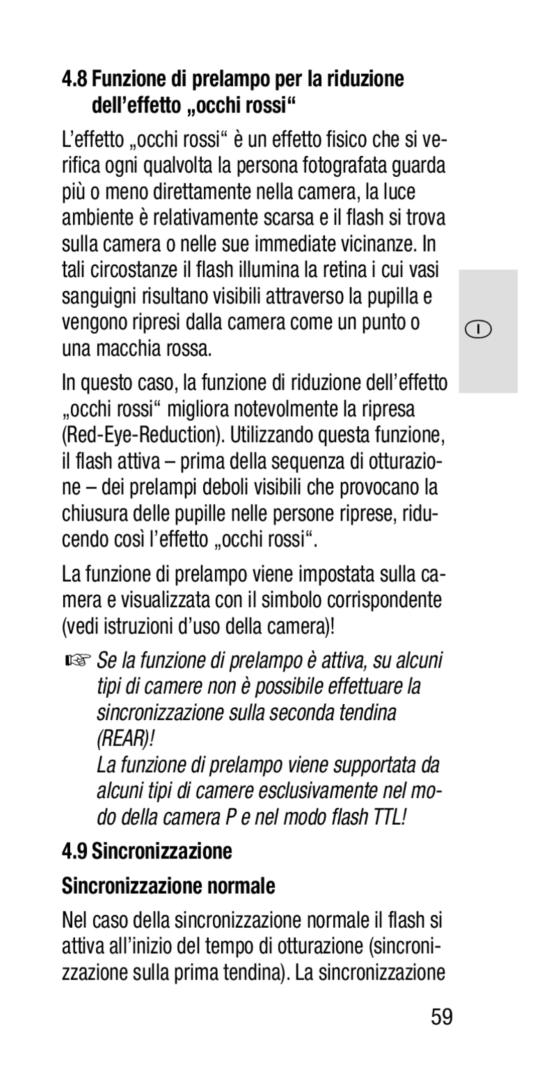 Metz SCA 3202-M manual Sincronizzazione Sincronizzazione normale 