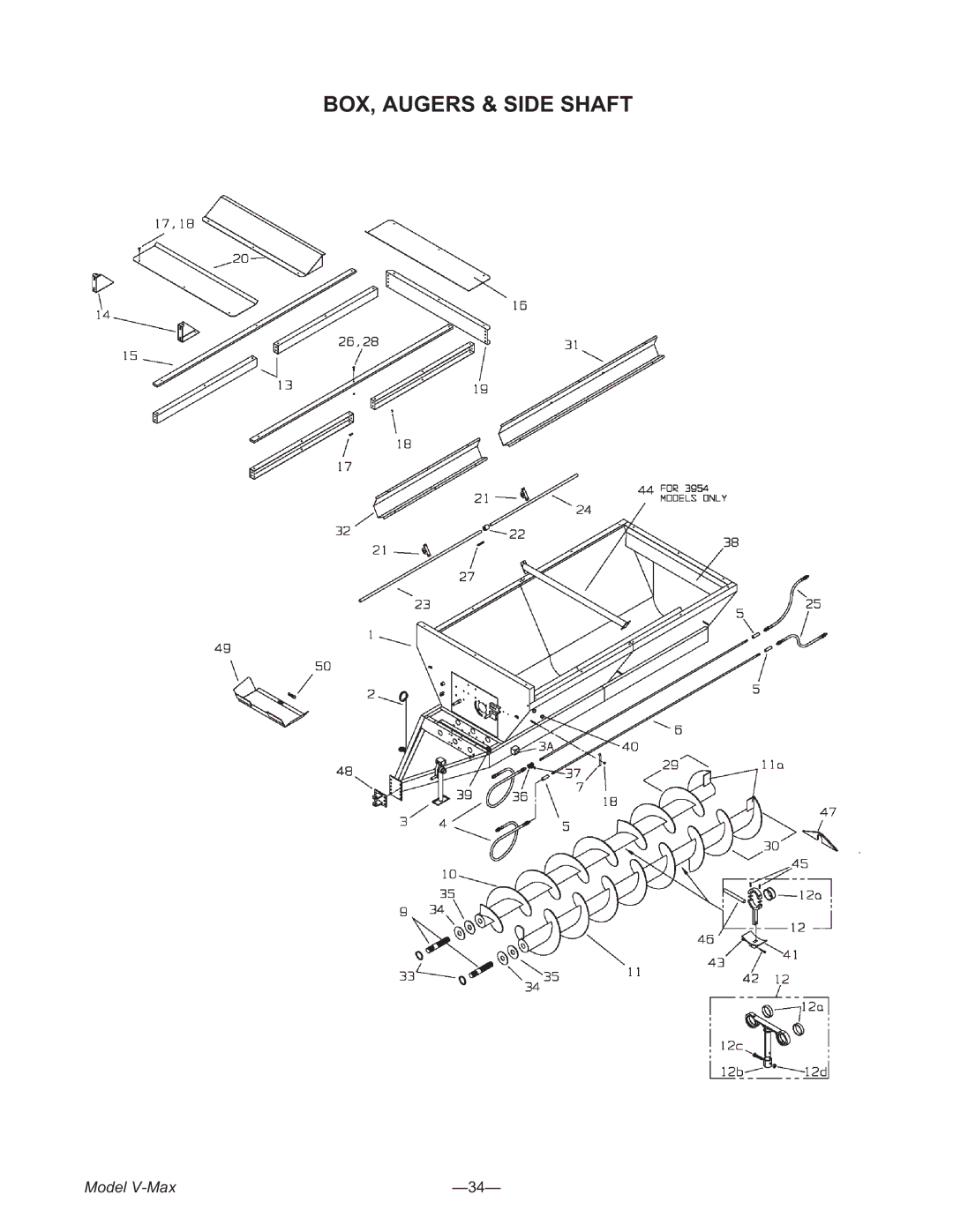 Meyer 2636, 3954, 3245 manual BOX, Augers & Side Shaft 