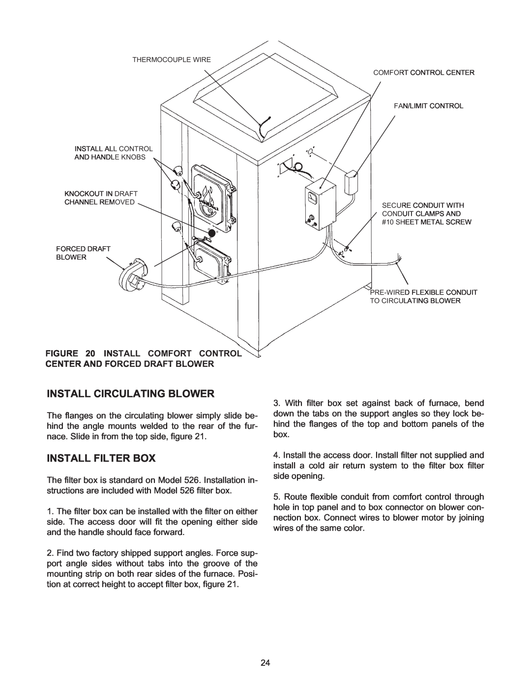 Meyer woodchuck, 526, 2900, 4000 manual Install Circulating Blower, Install Filter Box 