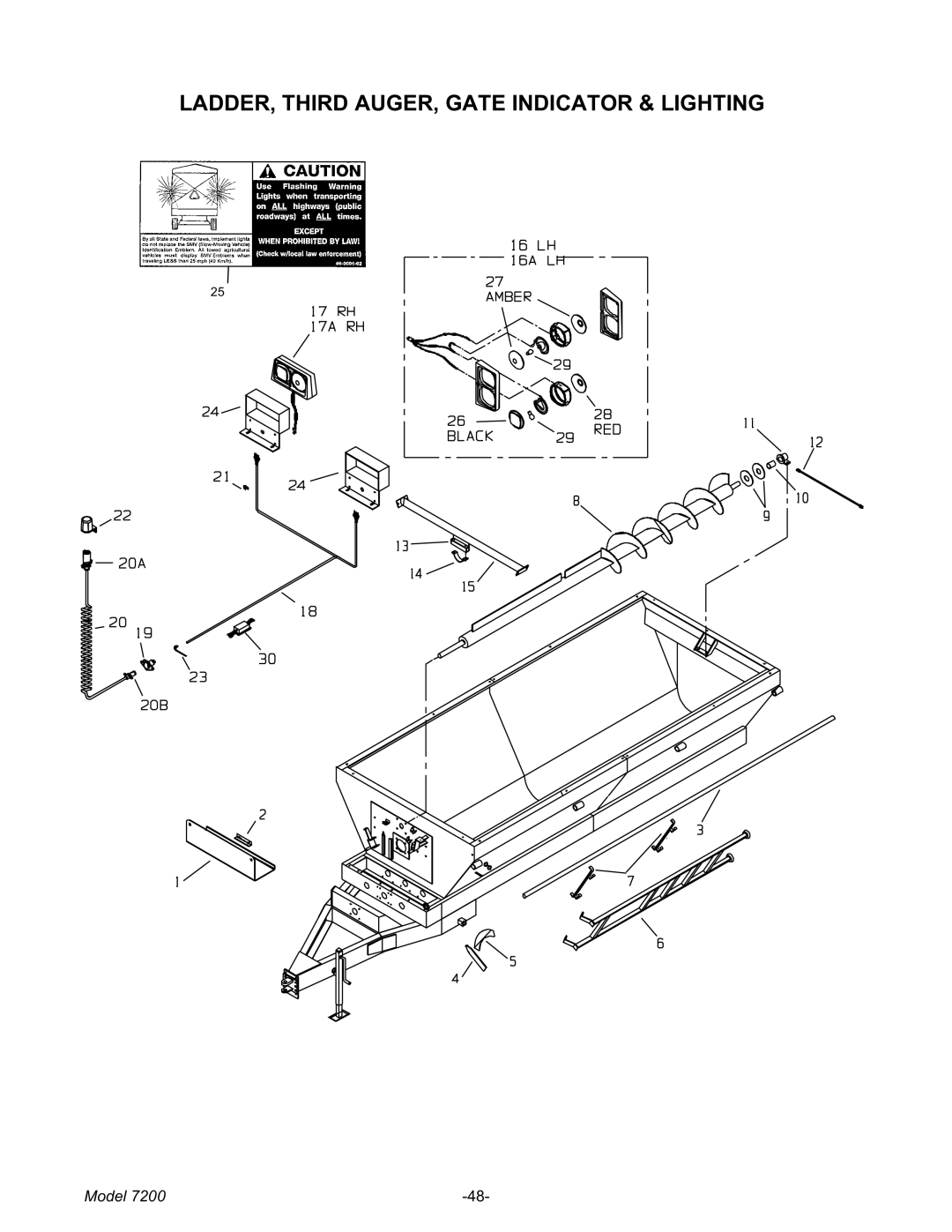 Meyer 7200 manual LADDER, Third AUGER, Gate Indicator & Lighting 