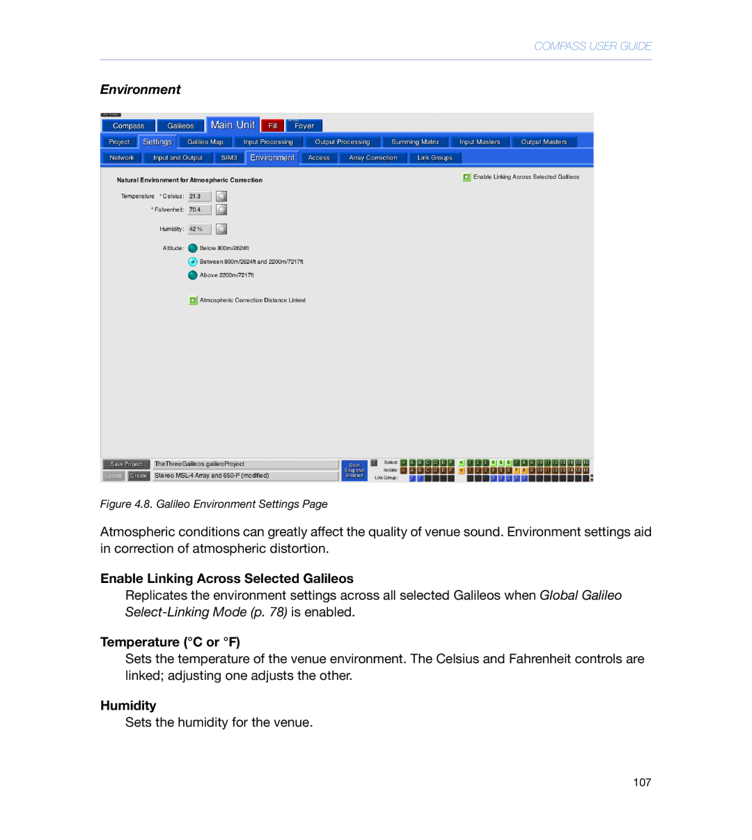 Meyer Sound galileo 616 operating instructions Environment, Temperature C or F 