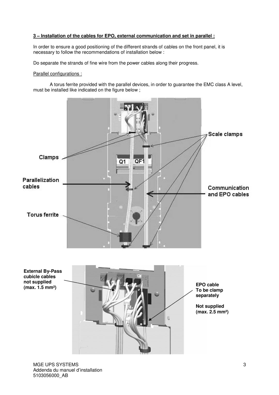 MGE UPS Systems 3000 user manual Max .5 mm² 