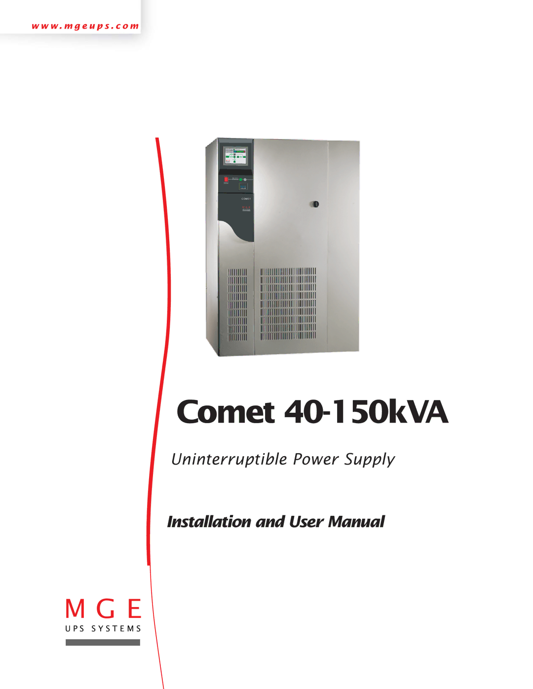 MGE UPS Systems user manual Comet 40-150kVA 