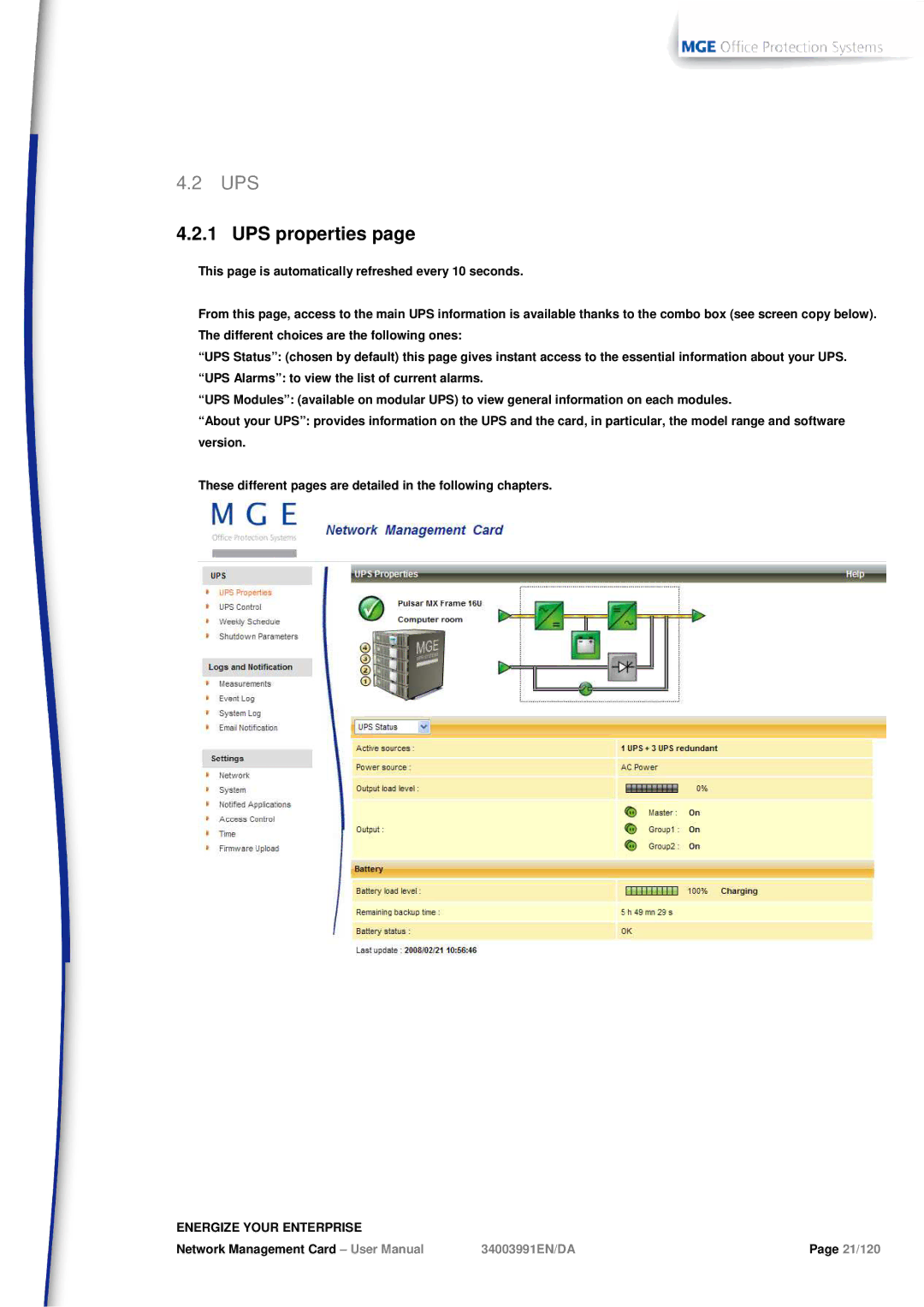 MGE UPS Systems 66102, 66103 user manual Ups, UPS properties 