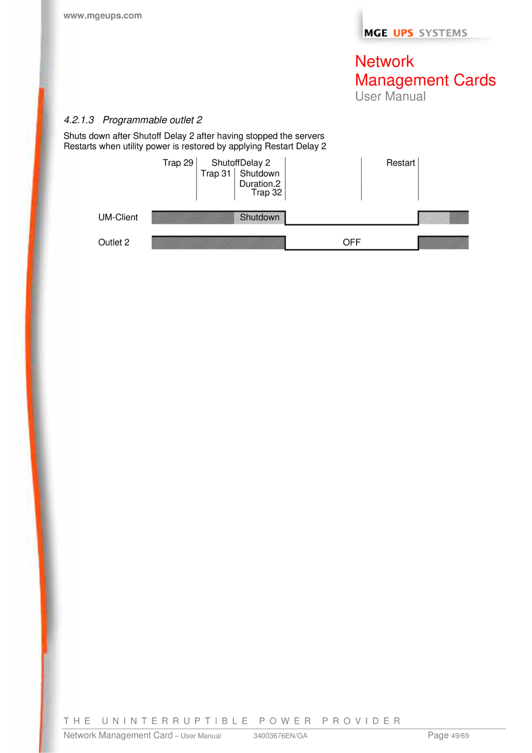 MGE UPS Systems 66846, 66244, 66074 user manual 49/69 