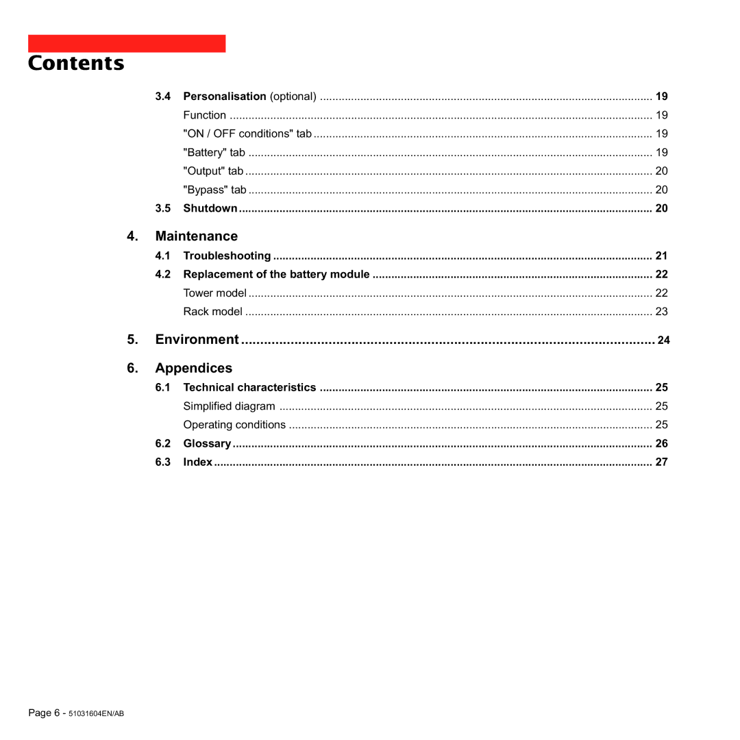 MGE UPS Systems 700C, 1000C user manual Maintenance 