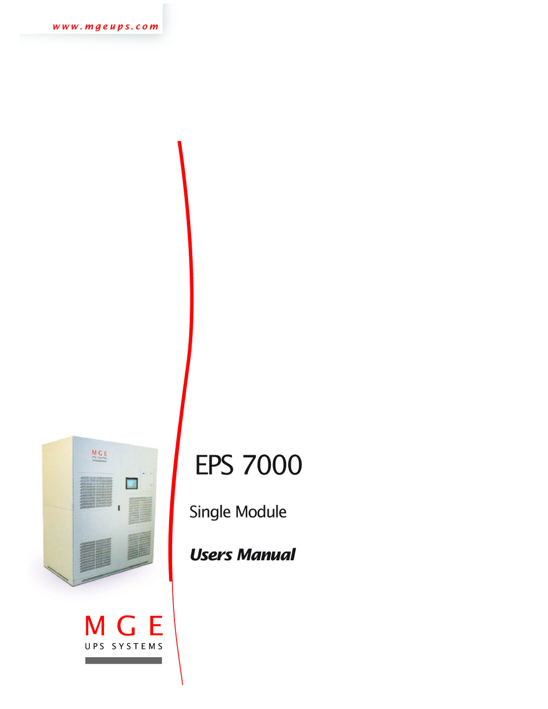 MGE UPS Systems EPS 7000 user manual Eps 