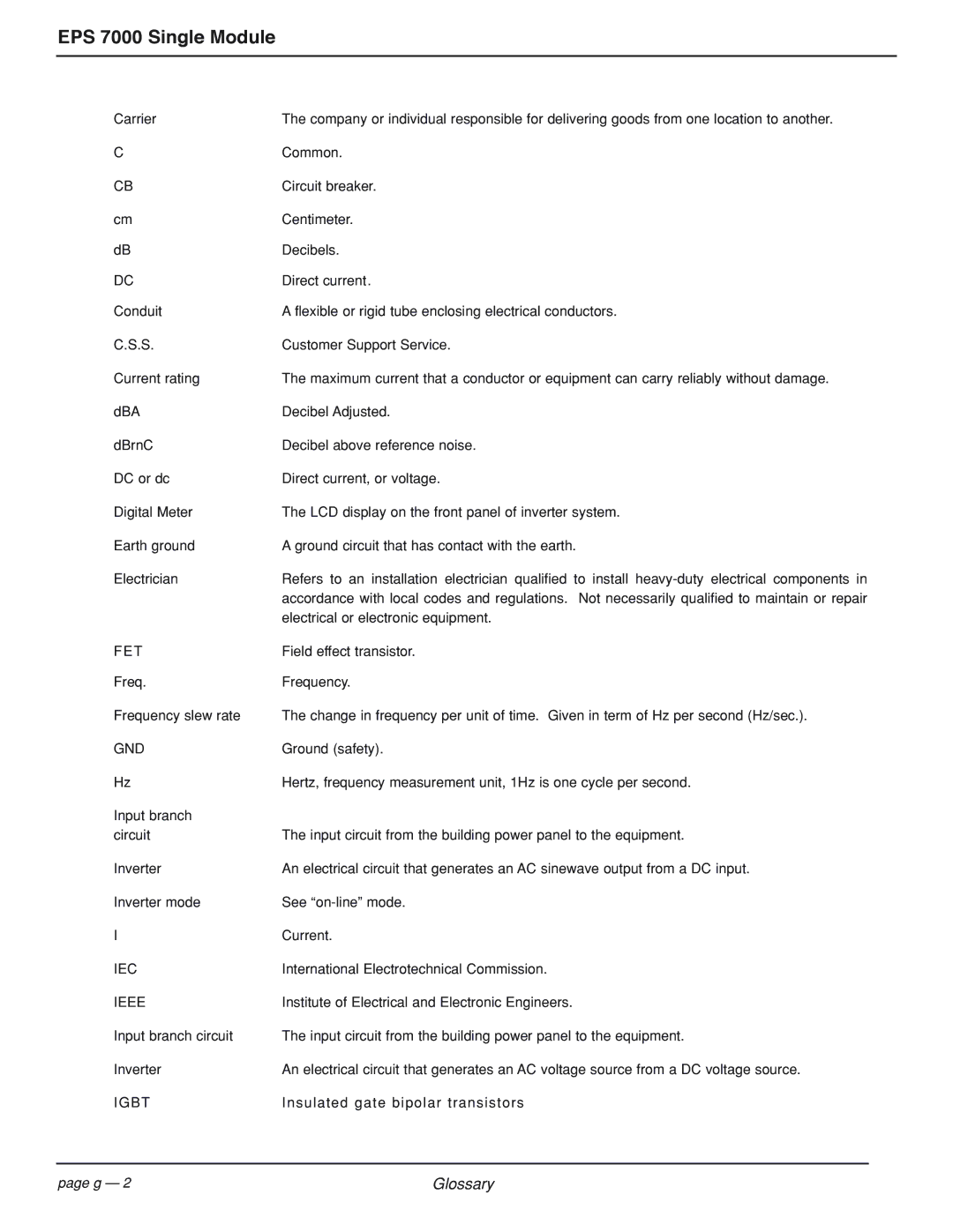 MGE UPS Systems EPS 7000 user manual Iec 