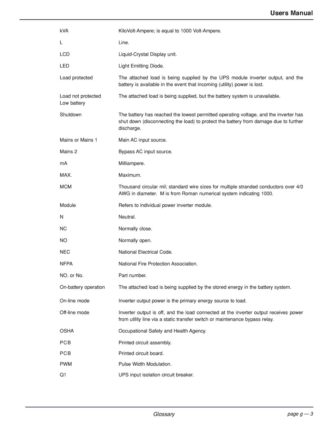 MGE UPS Systems EPS 7000 user manual Lcd 