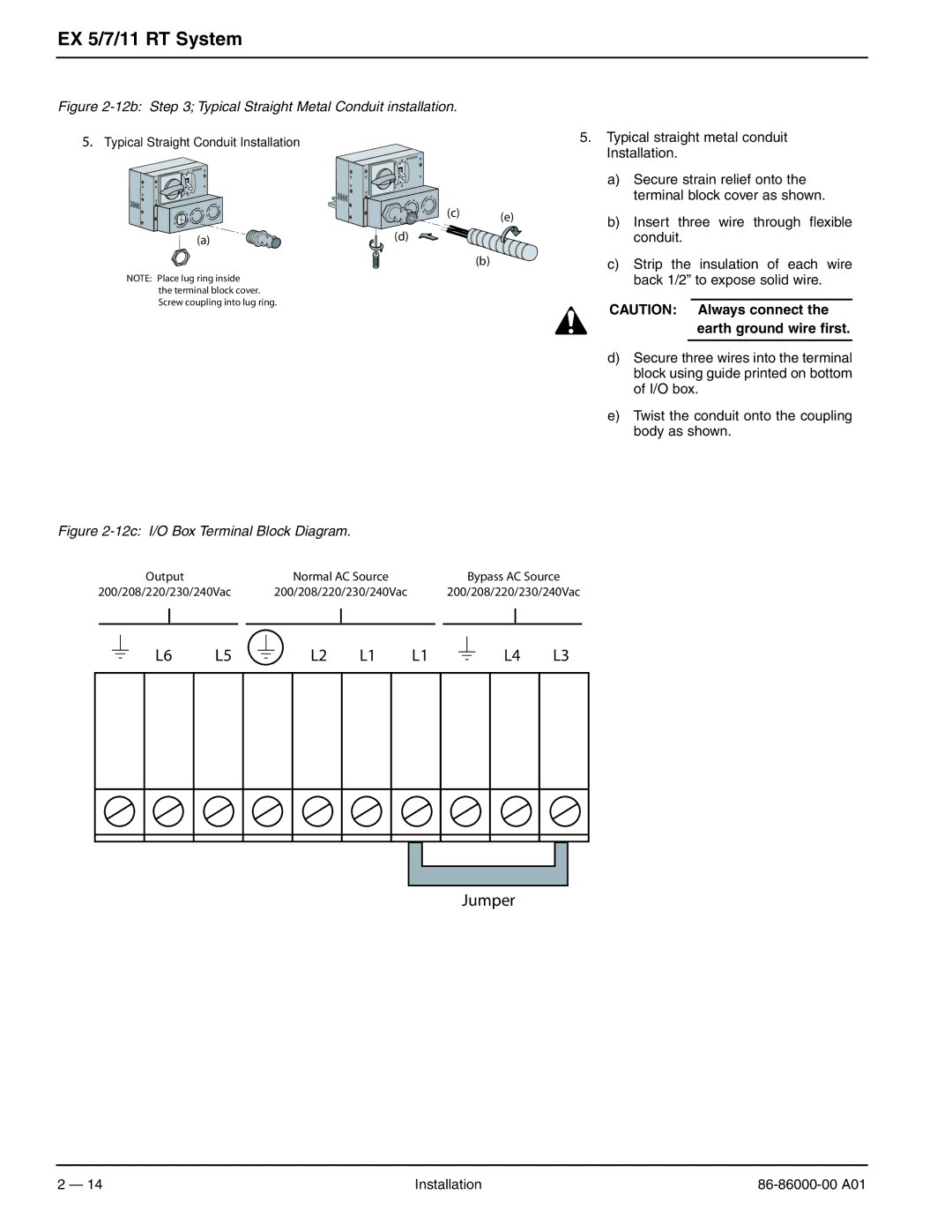 MGE UPS Systems EX 5RT, EX 11RT, EX 7RT user manual L6 L5 L2 L1 L1 L4 L3 Jumper 