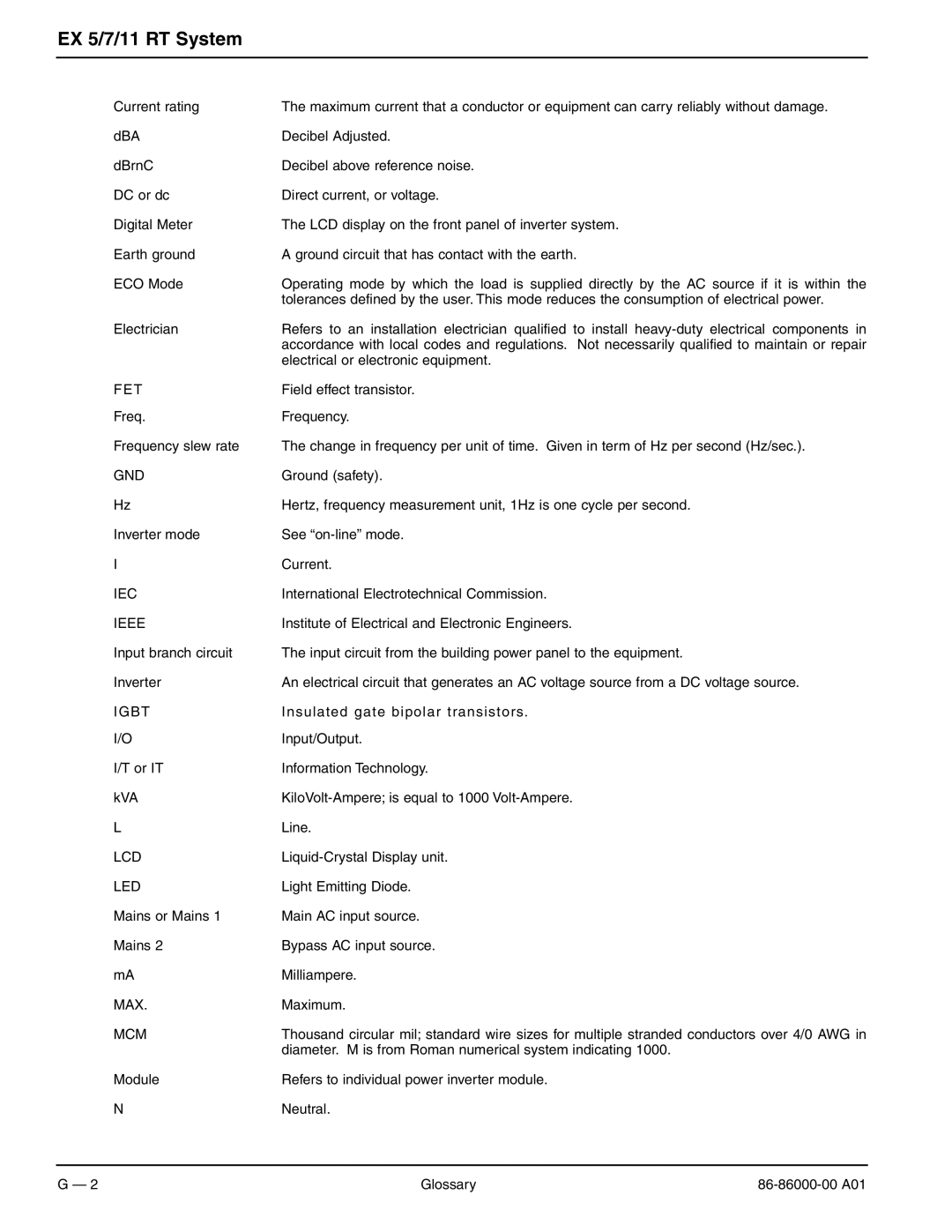 MGE UPS Systems EX 11RT, EX 7RT, EX 5RT user manual Iec 