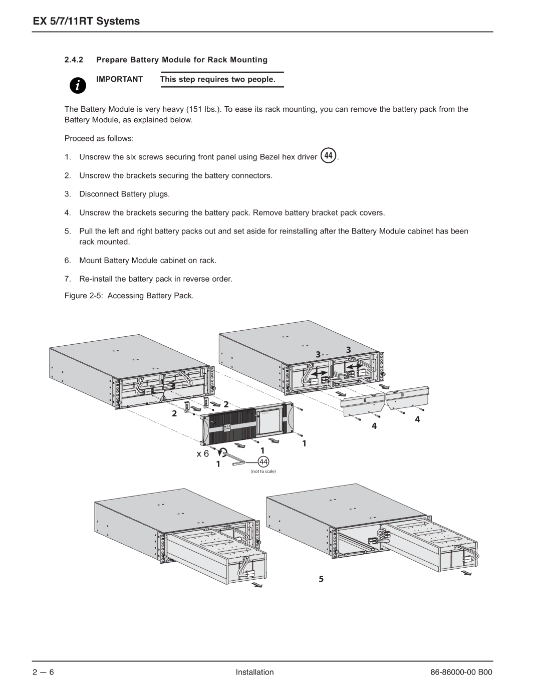 MGE UPS Systems EX-5, EX-7, EX-11RT manual Not to scale 