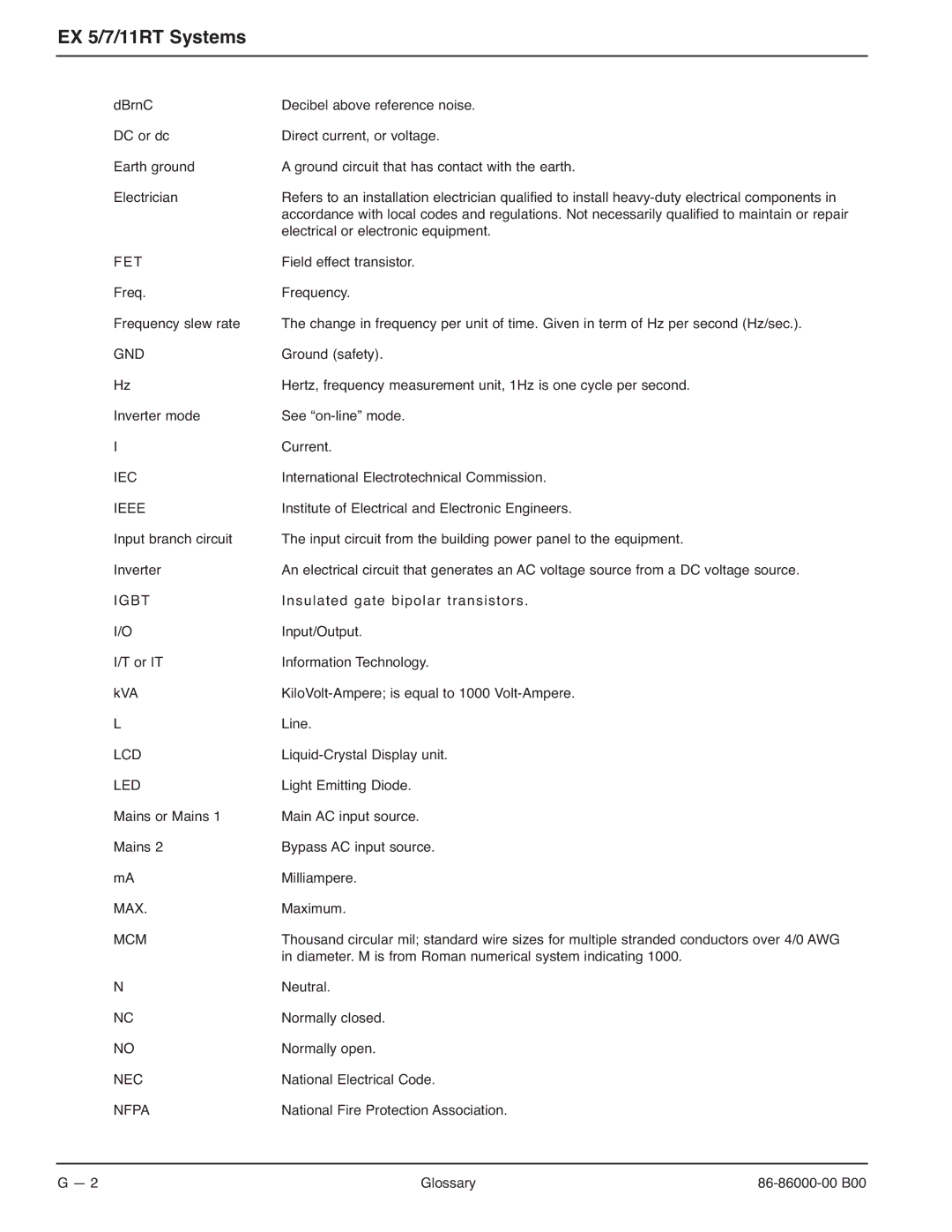 MGE UPS Systems EX-5, EX-7, EX-11RT manual Iec 