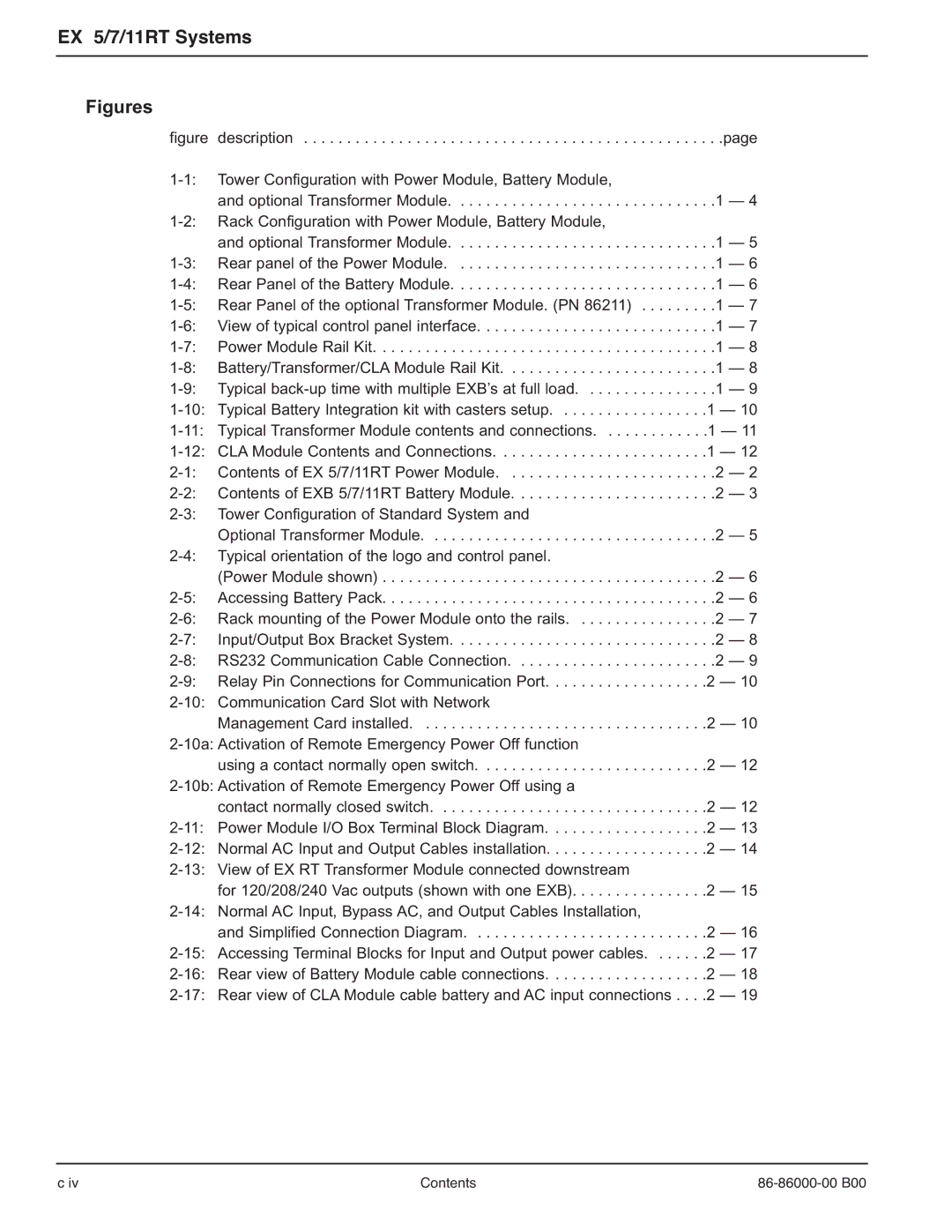 MGE UPS Systems EX-5, EX-7, EX-11RT manual Figures 