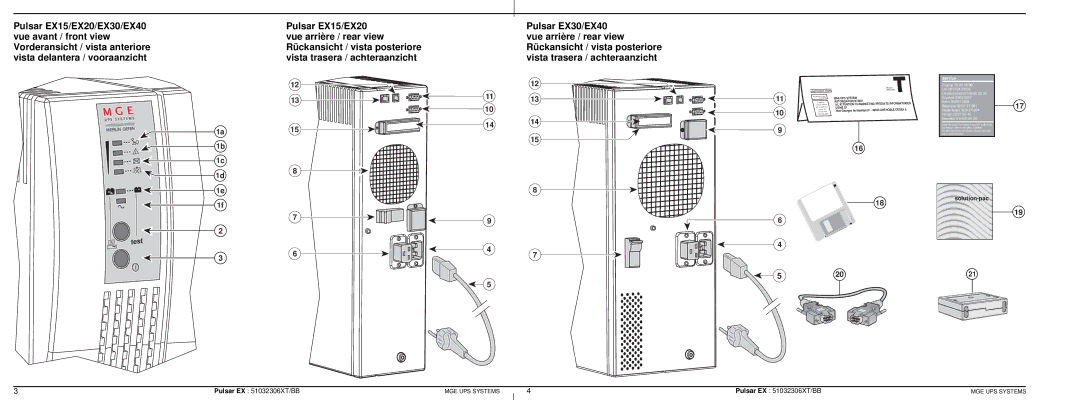 MGE UPS Systems EX30, EX20, EX40 manuel dutilisation Test 