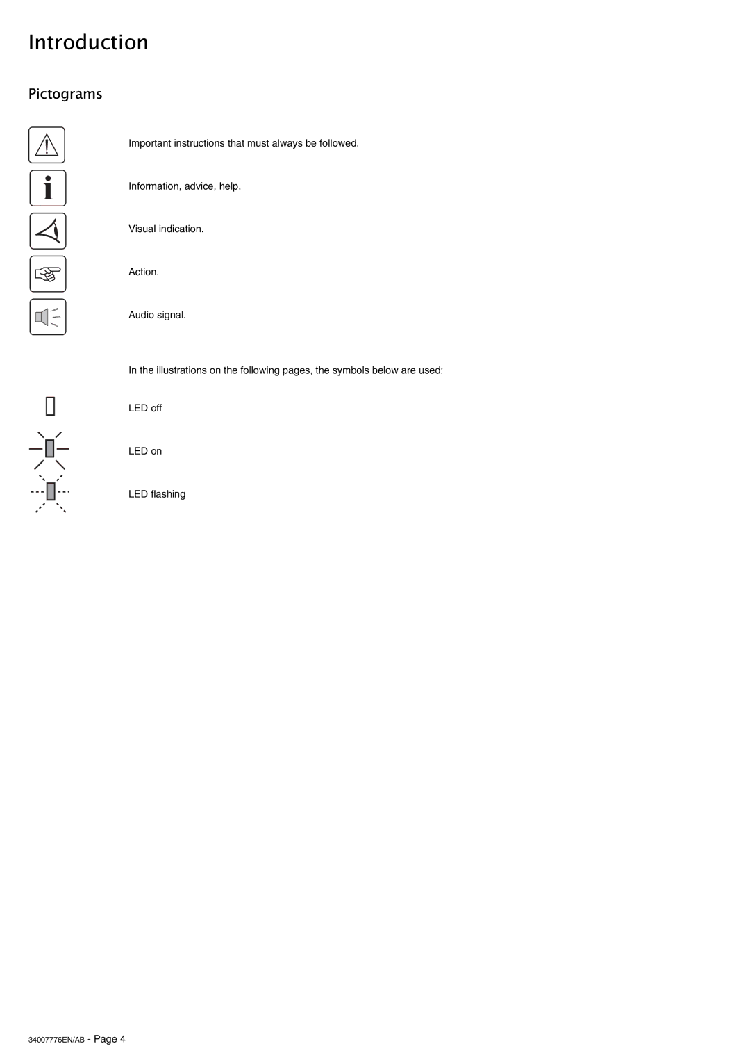 MGE UPS Systems 3000 RT 3U XL, EXB RT 3U, 2200 RT 3U, 2200 RT 2U, 3000 RT 2U user manual Pictograms 