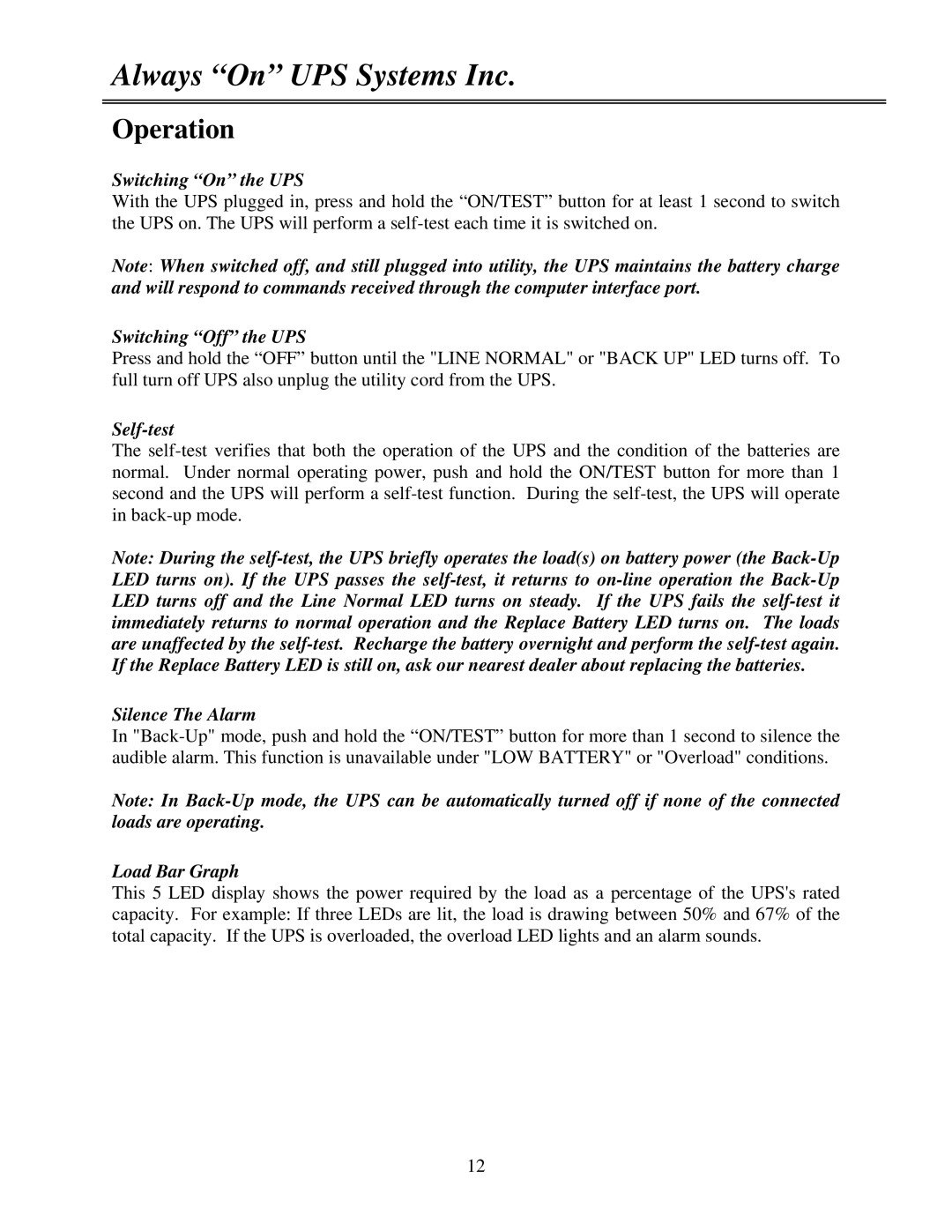 MGE UPS Systems GES-302L, GES-202L, GES-152L, GES-801L, GES-102L user manual Operation 