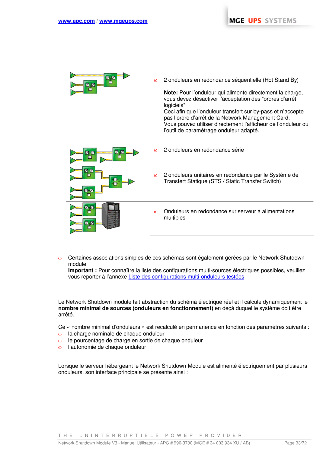 MGE UPS Systems MGE manual E U N I N T E R R U P T I B L E P O W E R P R O V I D E R 